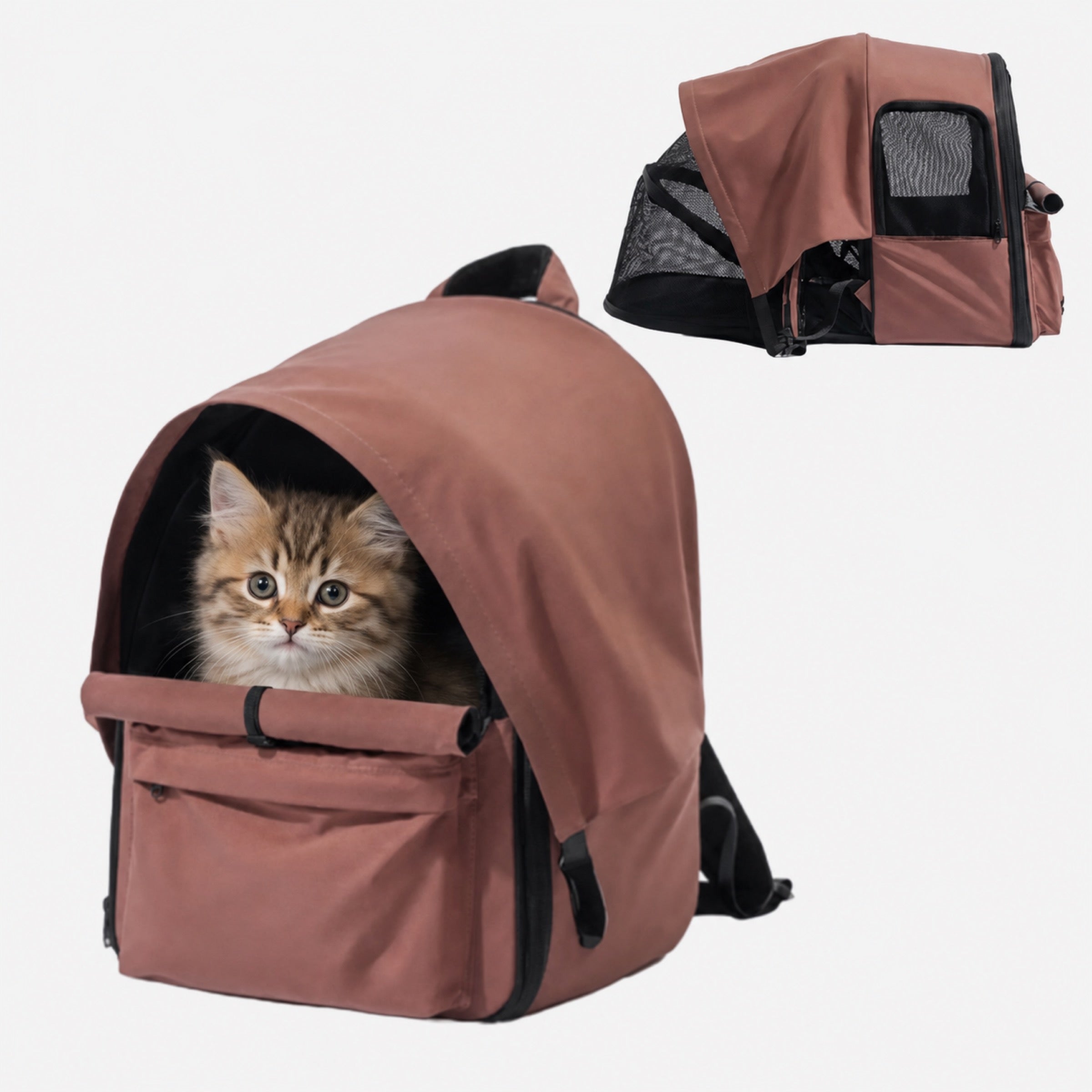 Expandable Cat Carrier Backpack | Breathable Travel Bag with Sunshade | Woofing Deals