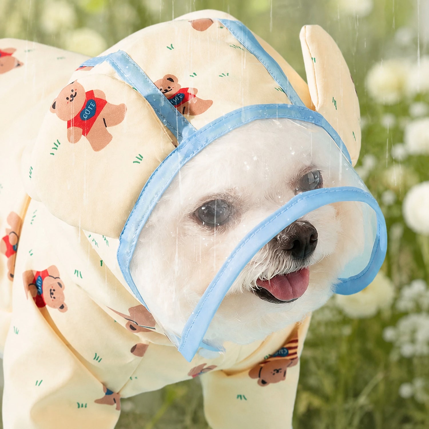 Rainy Bear Full-Body Dog Raincoat | Waterproof | Clear Hood & Lead Clip