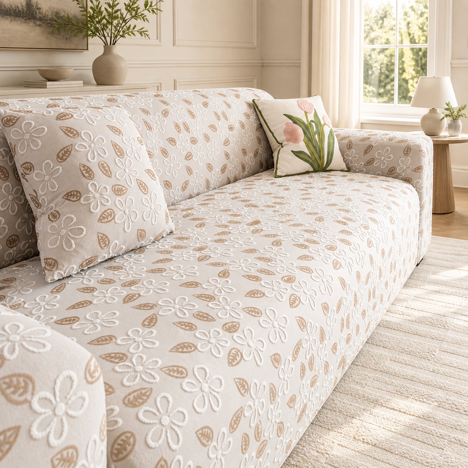 Petal Garden Sofa Protector | Stretch Full-Coverage Elasticated Cover