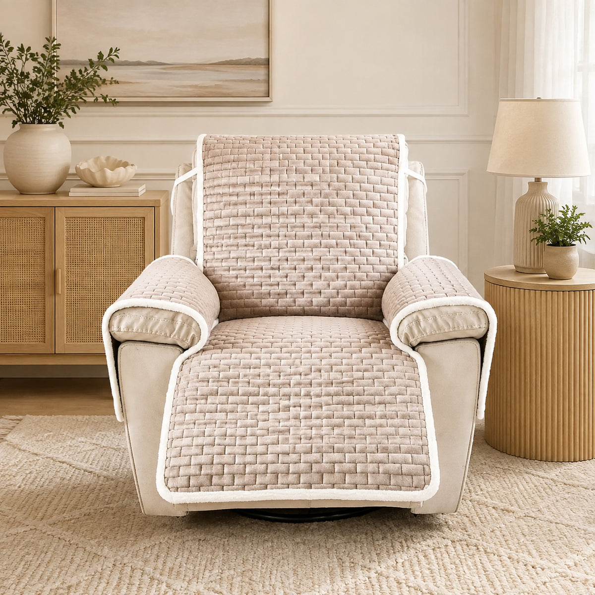Recliner Chair Protector | Scratch-Resistant Cover with Elastic Straps