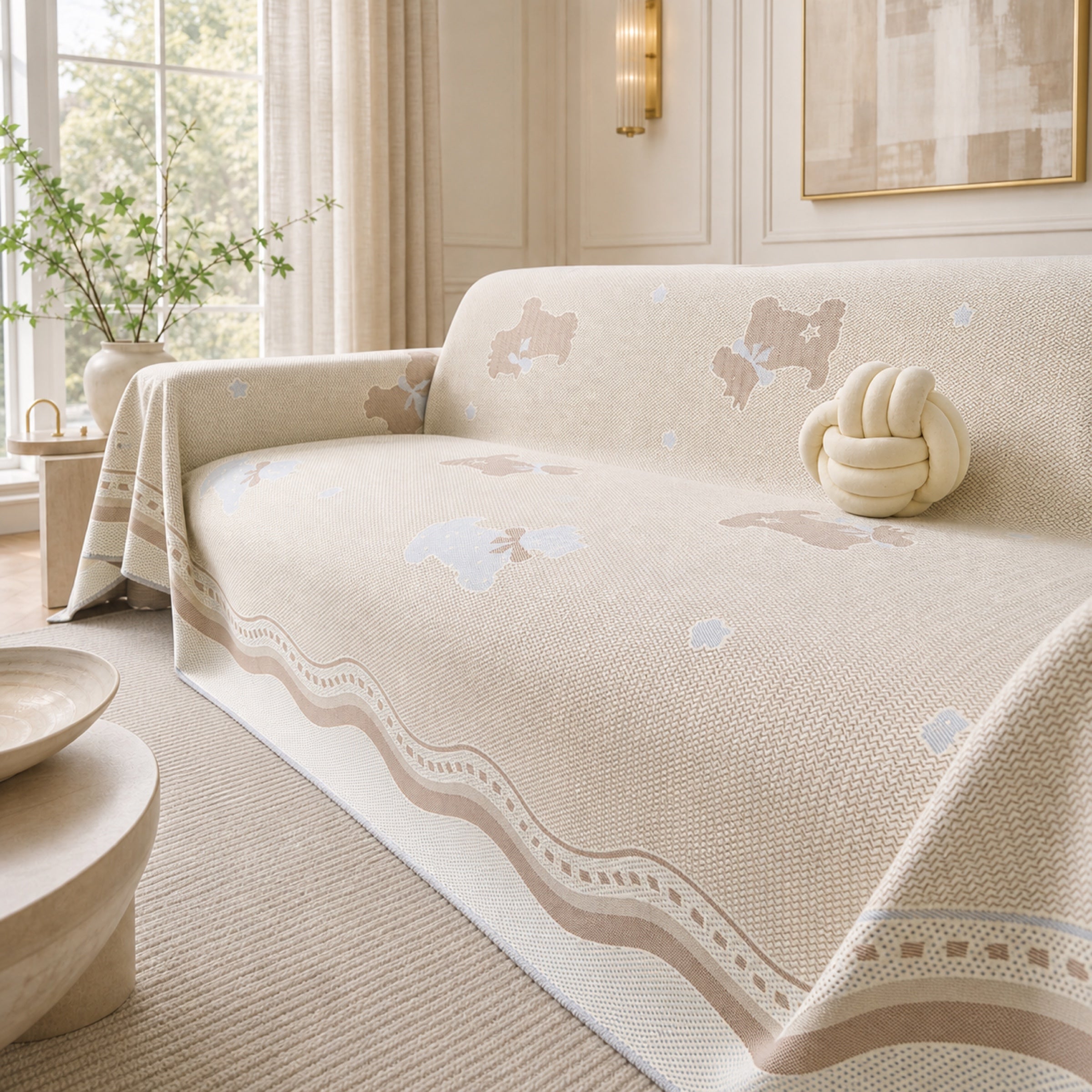 Dreamy Puppy | Cooling Sofa Cover | Breathable Fabric | Anti-Slip & Machine Washable