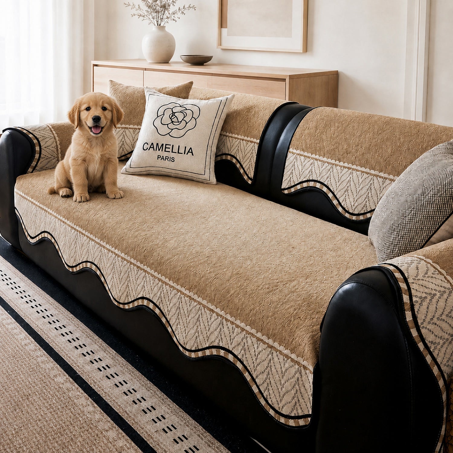 Willow Weave Sofa Protector | Chenille | Non-Slip All-Season Cover