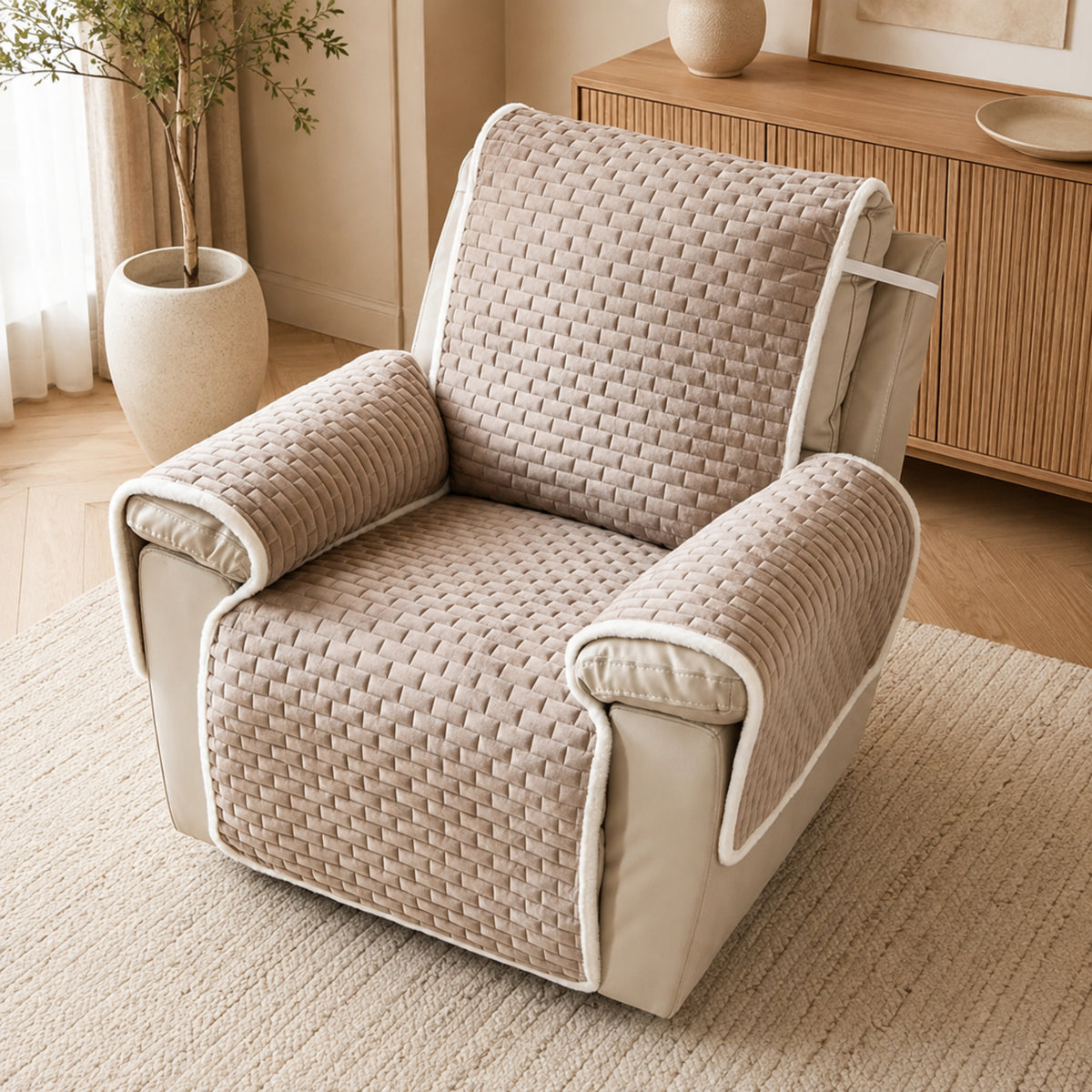 Recliner Chair Protector | Scratch-Resistant Cover with Elastic Straps
