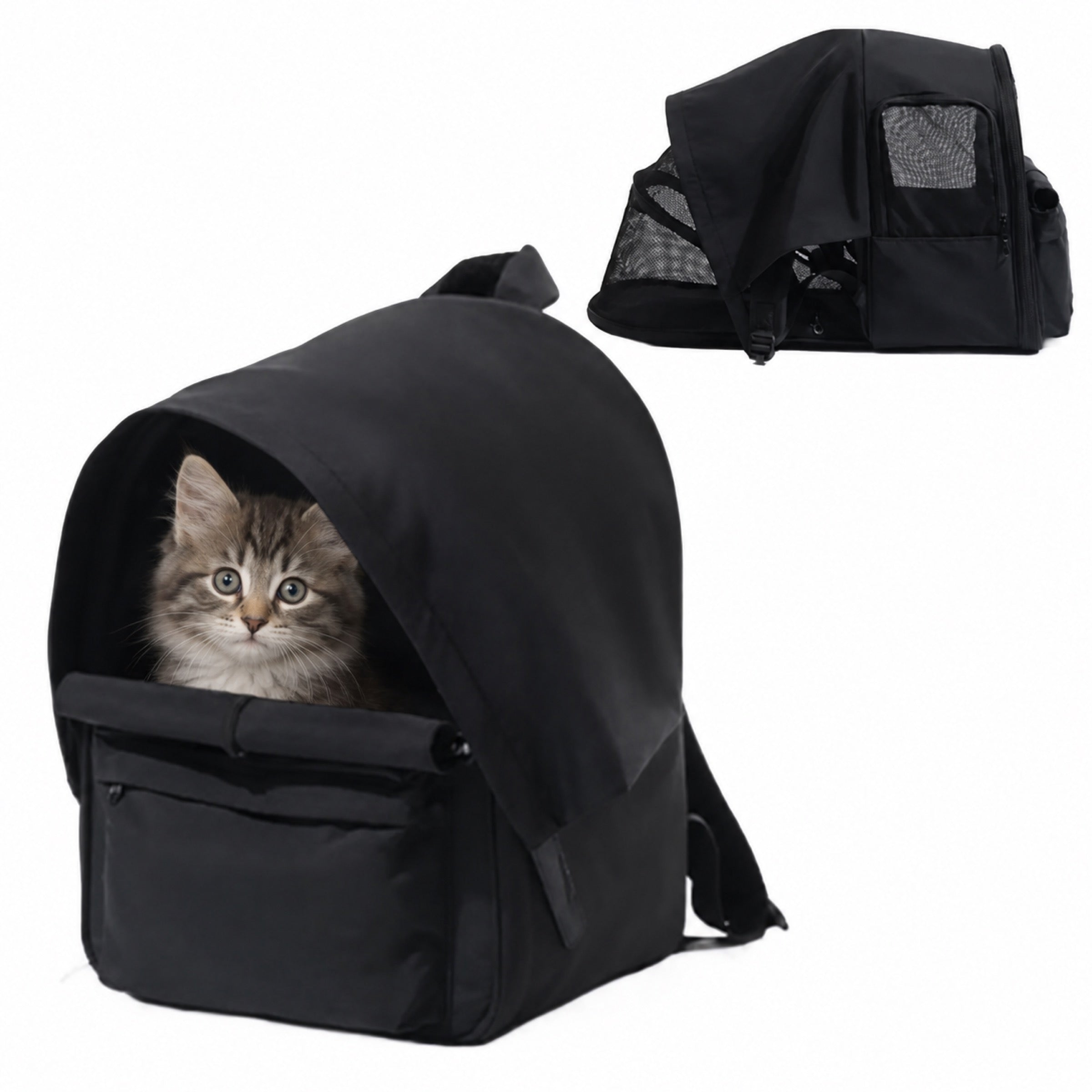 Expandable Cat Carrier Backpack | Breathable Travel Bag with Sunshade | Woofing Deals