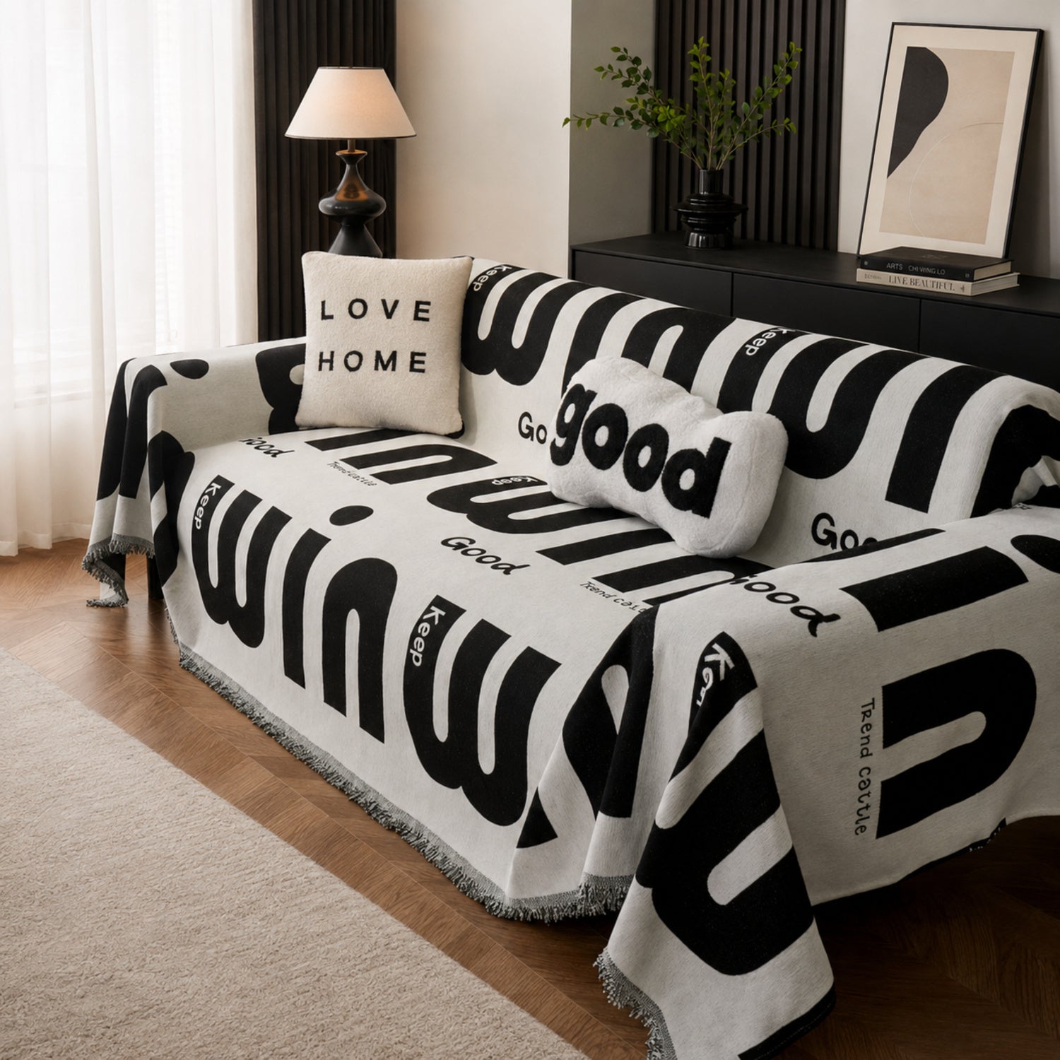 Good Mood Chenille Sofa Throw | Machine-Washable All-Season Sofa Protector