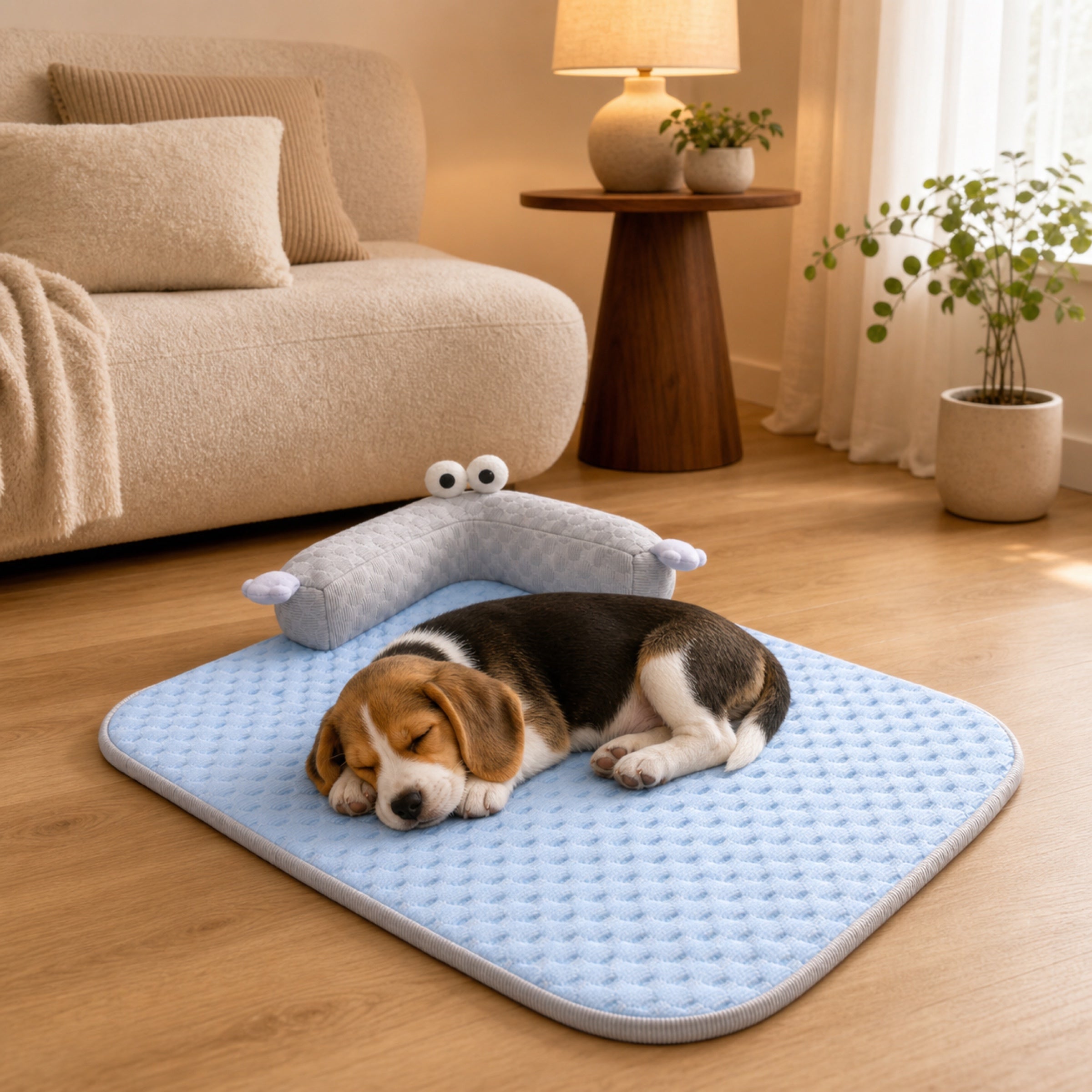 Cooling Dog Mat | Washable Breathable Fabric | Cushioned Summer Pet Bed