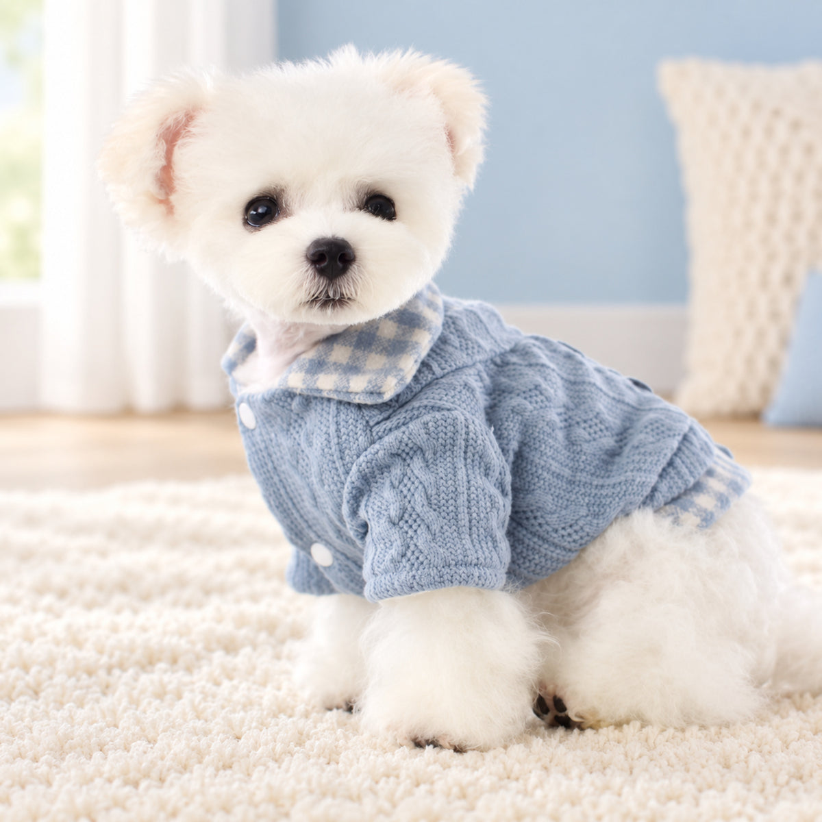 Cosy Check Jumper for Dogs & Cats | Soft Lining | Autumn & Winter