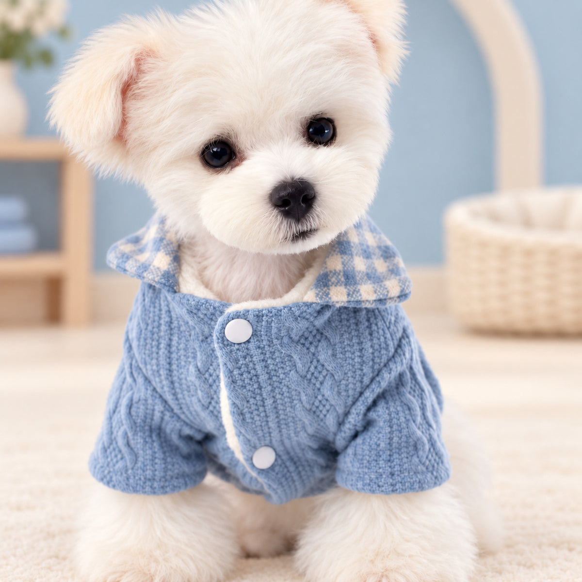 Cosy Check Jumper for Dogs & Cats | Soft Lining | Autumn & Winter