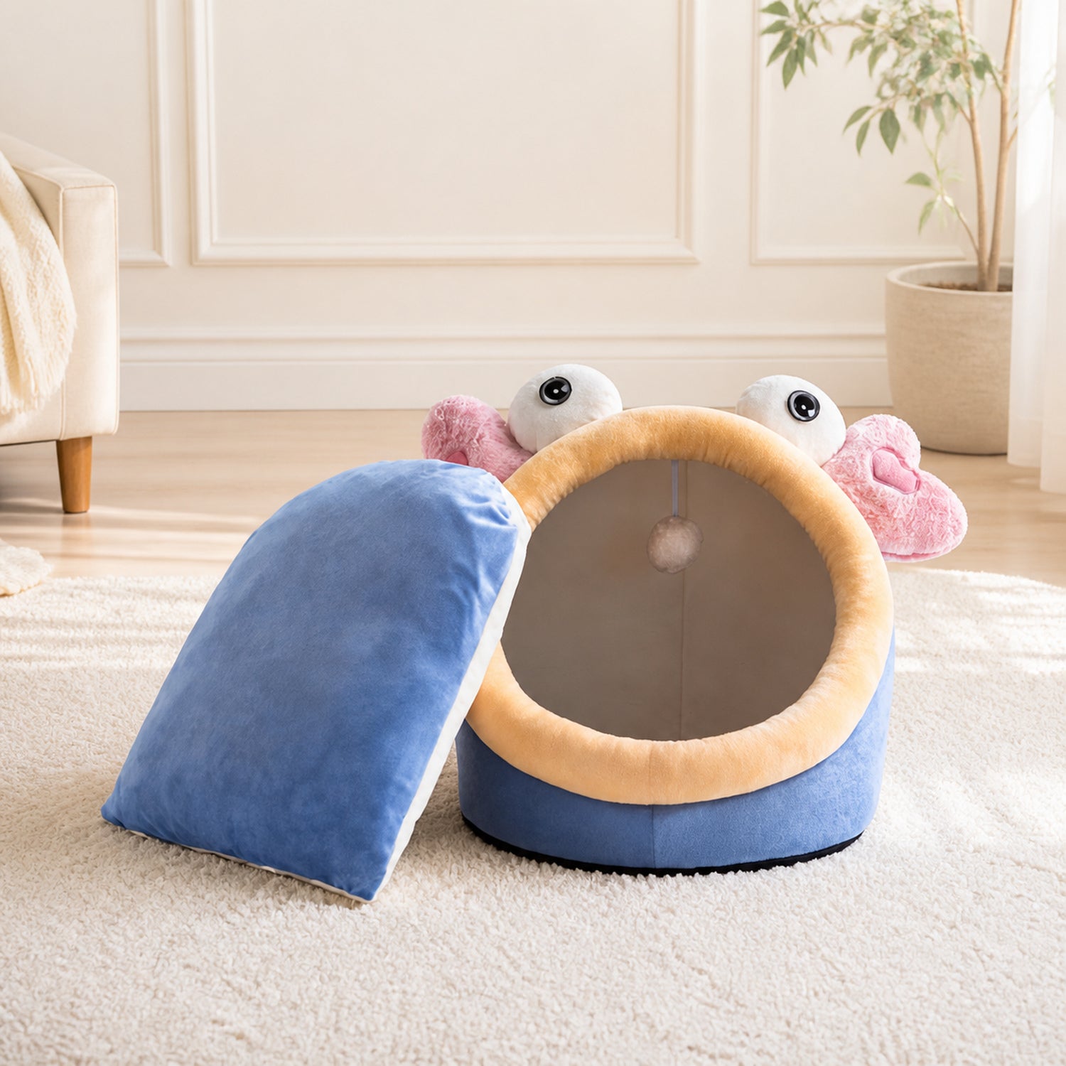 Monster Fish Pet House | Plush Washable Bed for Cats & Small Dogs
