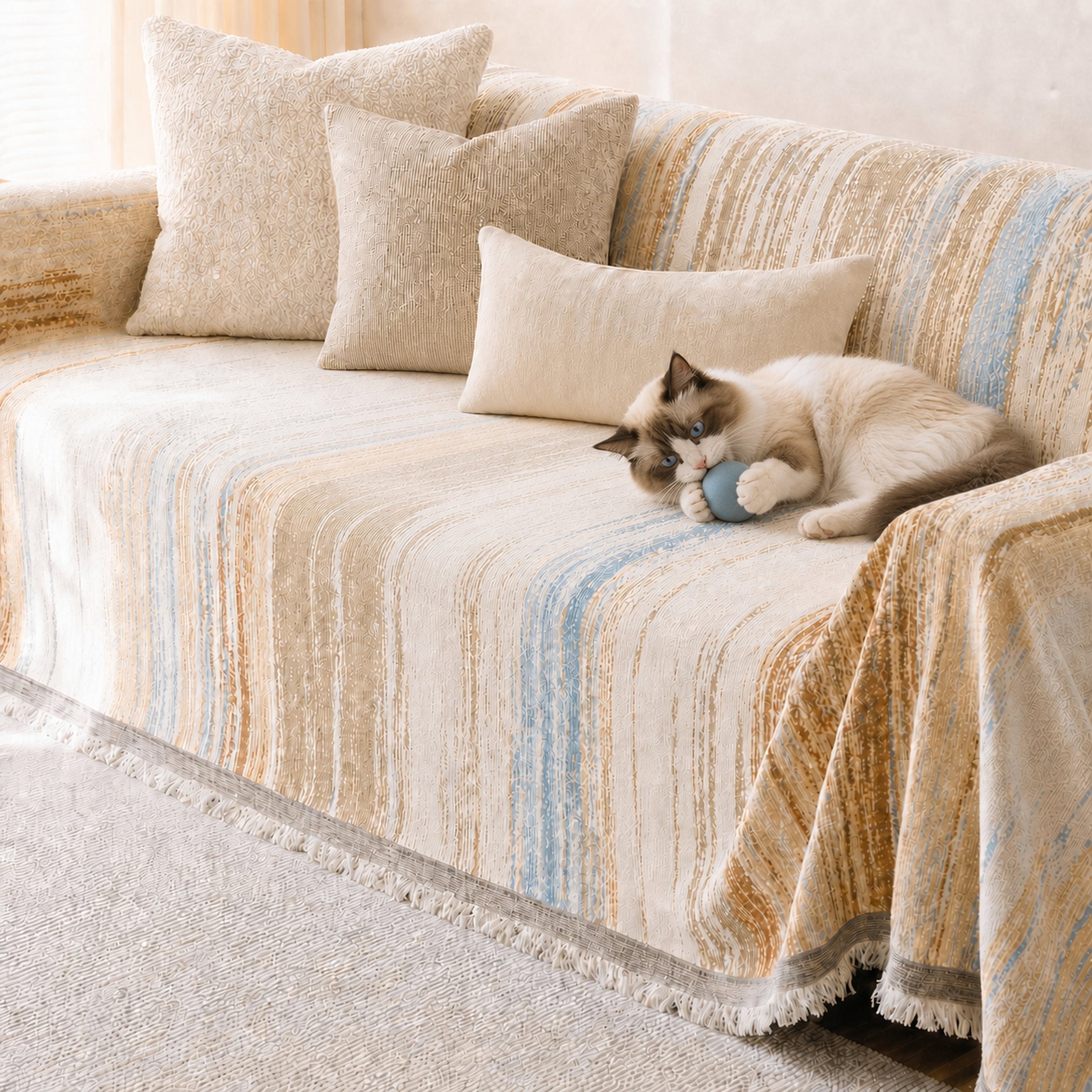 Gradient Chenille Sofa Throw | Soft All-Season | Pet-Friendly Sofa Cover