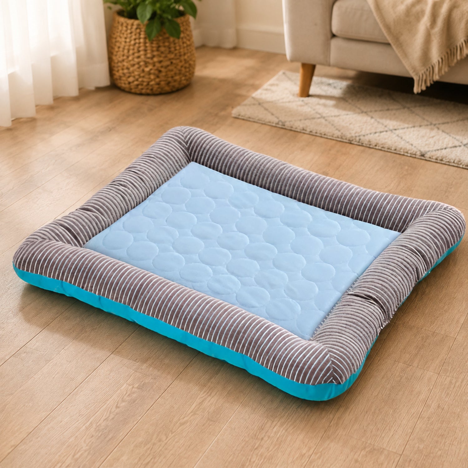 Cooling Dog Mat | Breathable Fabric Bed | Raised Sides | Summer Heat Relief | Woofing Deals