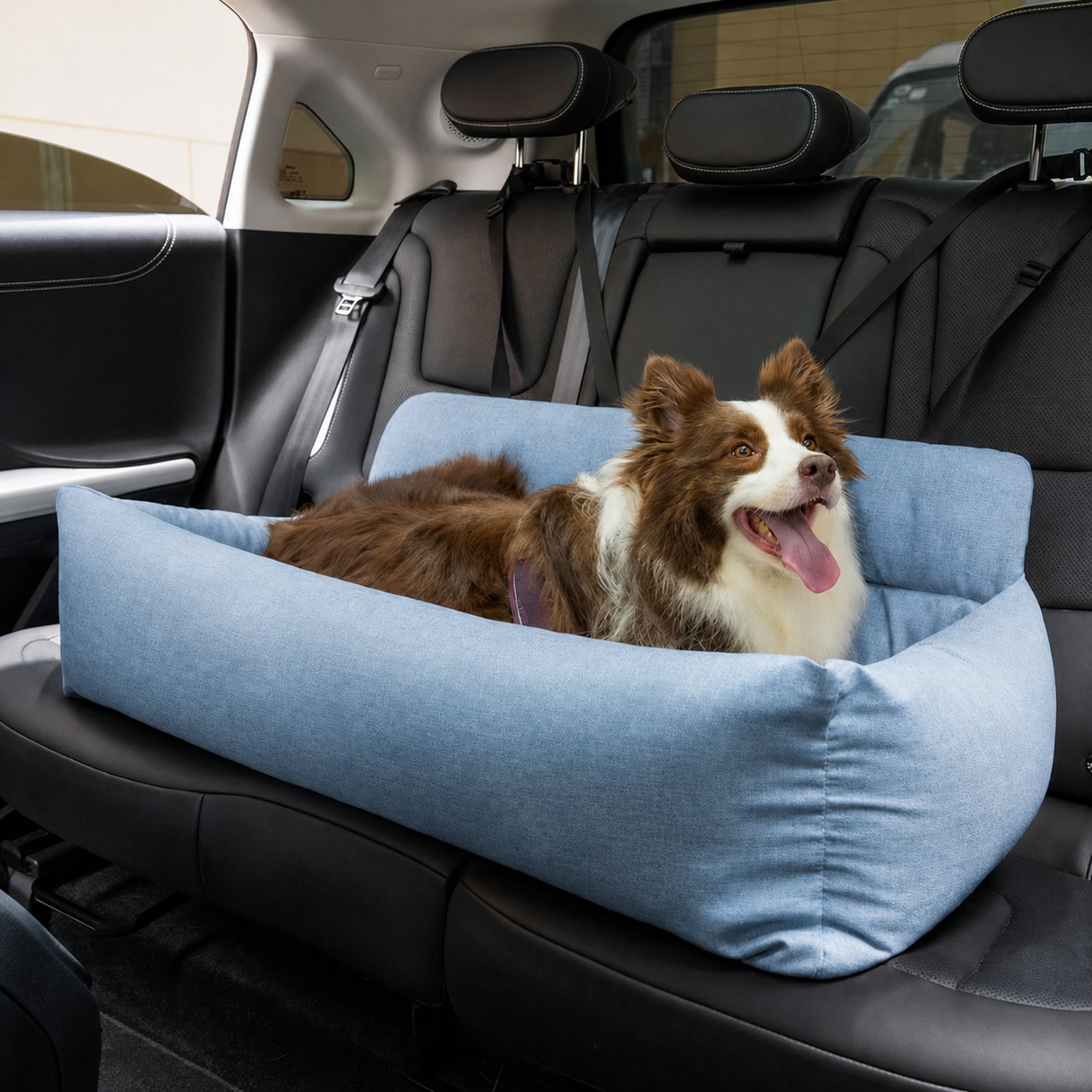 Dog Car Back Seat Bed | Washable Travel Bolster Seat Cover | Woofing Deals