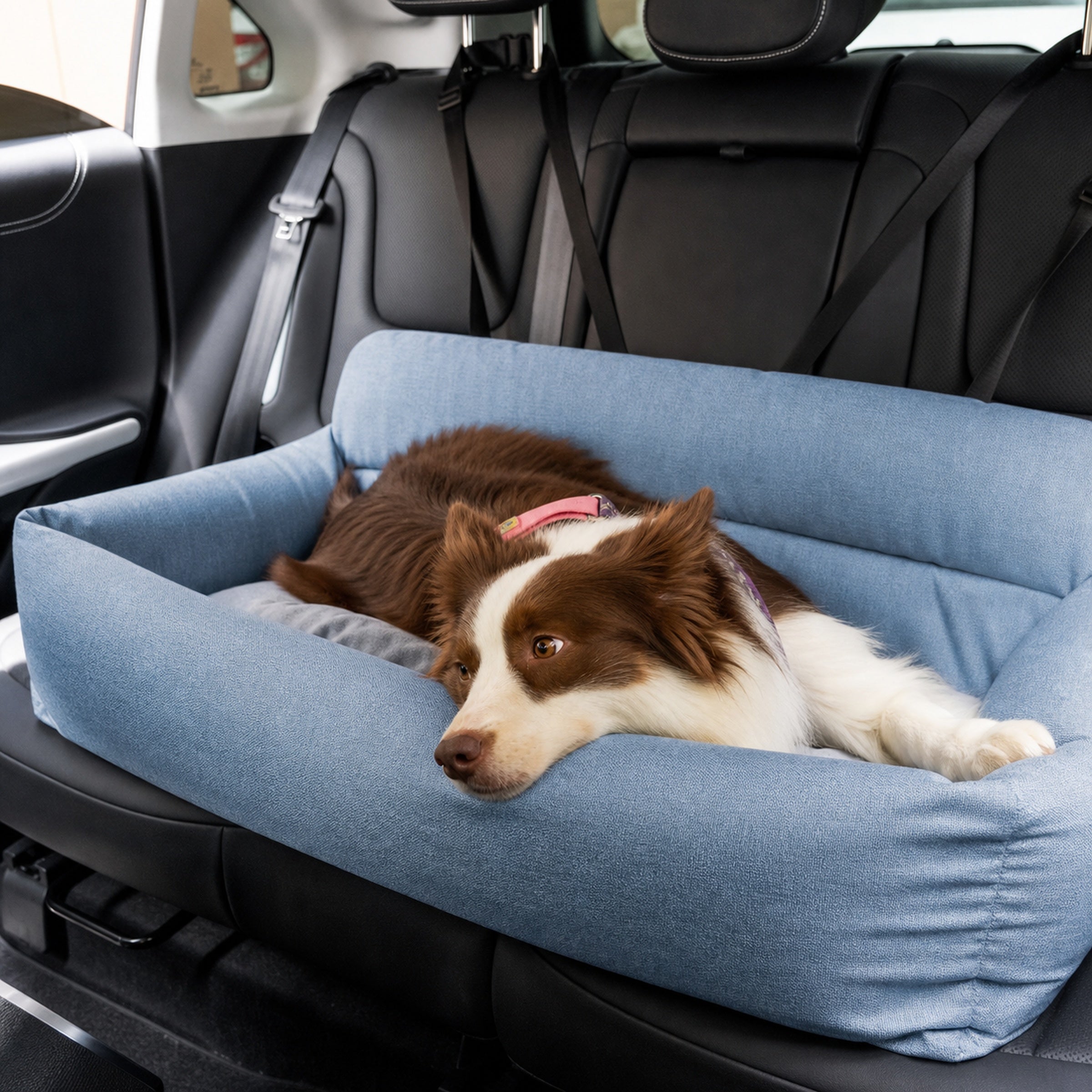 Dog Car Back Seat Bed | Washable Travel Bolster Seat Cover | Woofing Deals