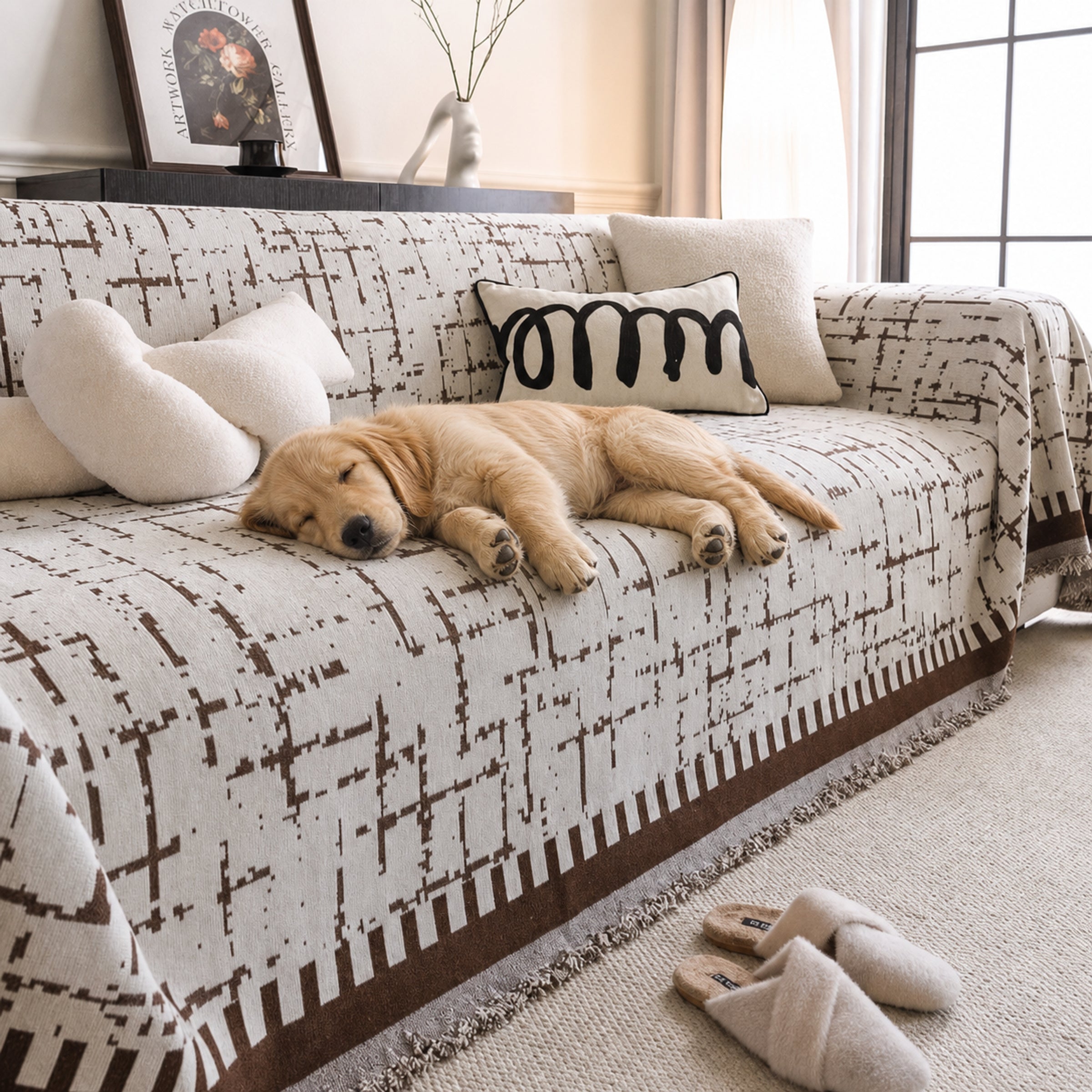 Breathable Chenille Sofa Throw | All-Season Scratch-Resistant | Sofa Cover