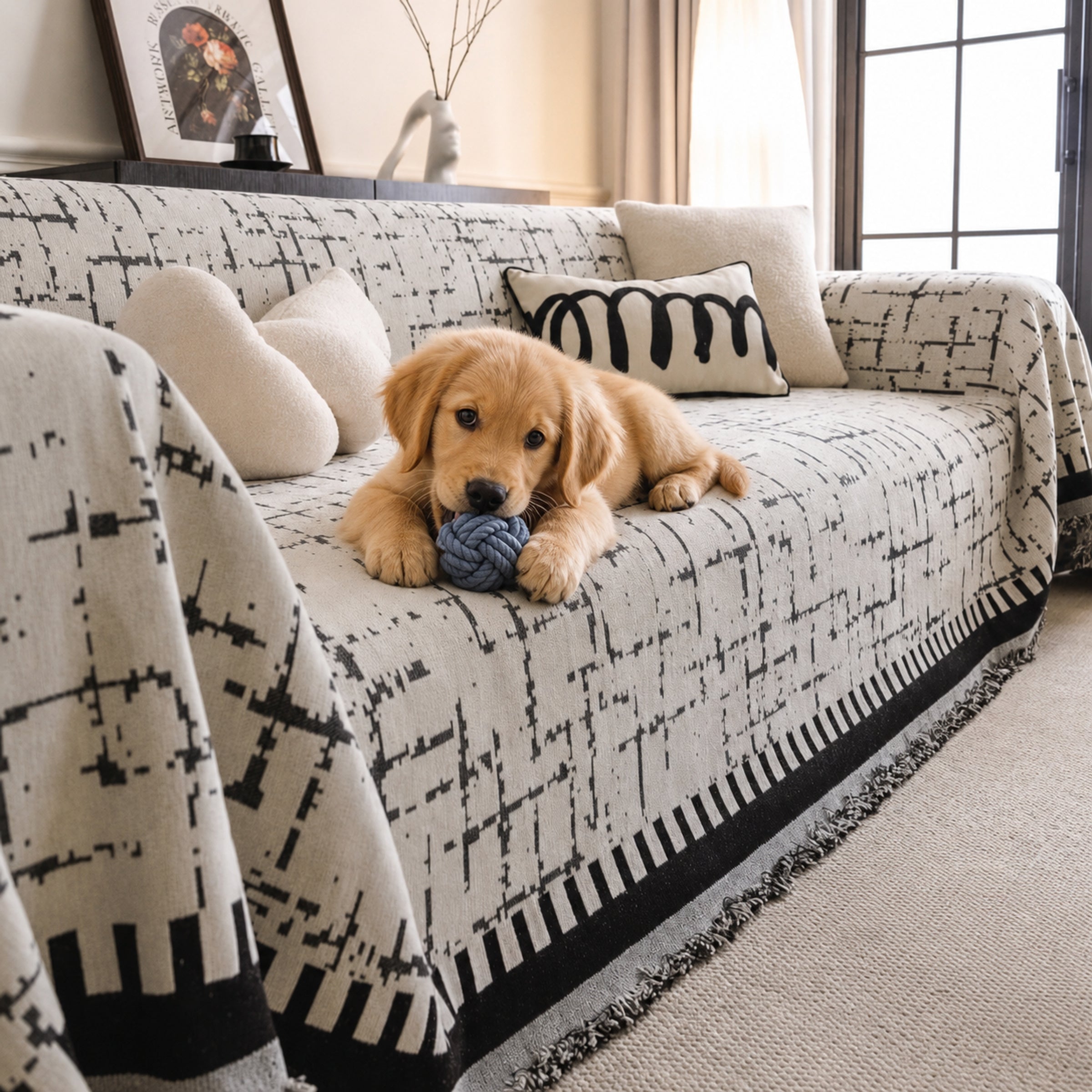 Breathable Chenille Sofa Throw | All-Season Scratch-Resistant | Sofa Cover