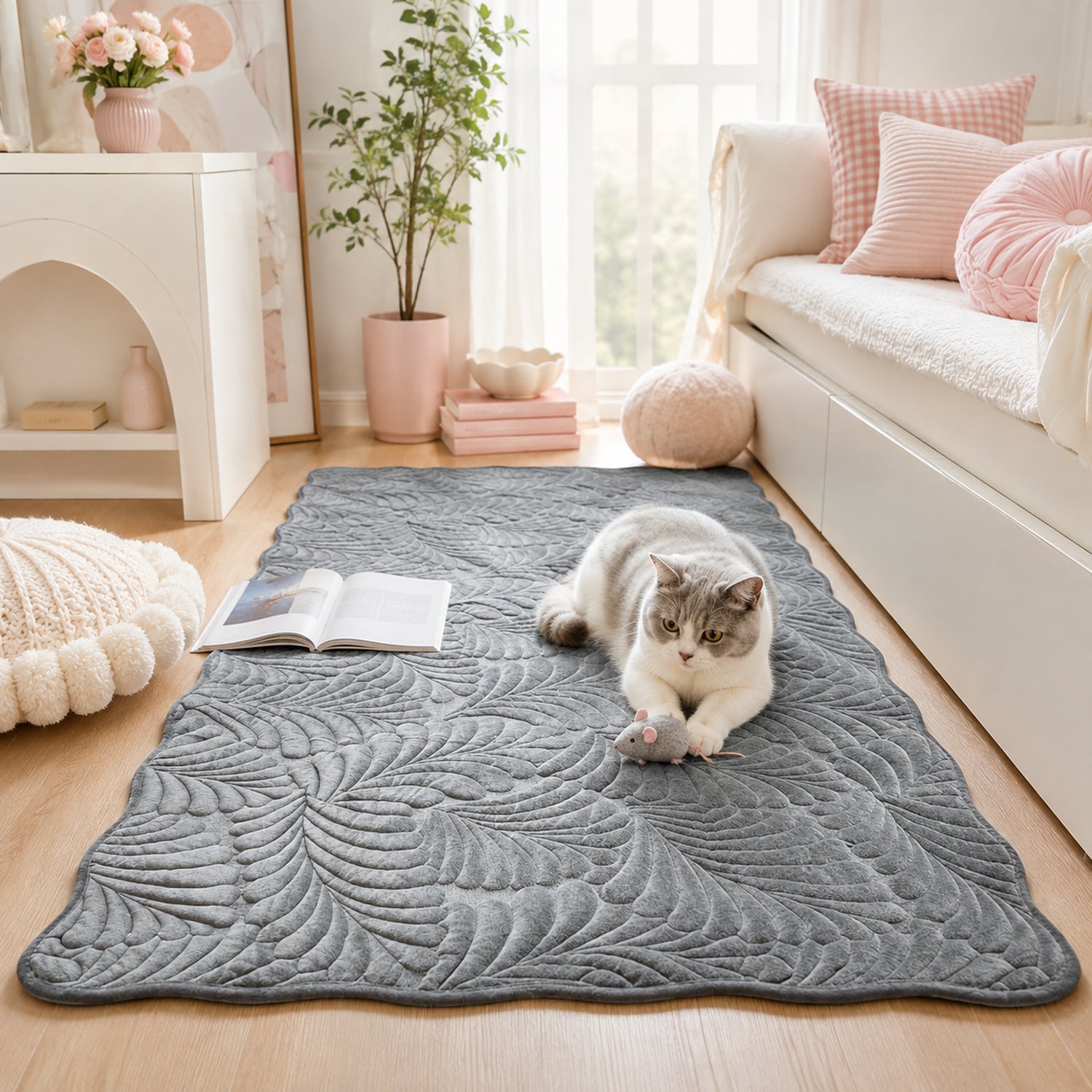 Leaf Sofa Protector | Non-Slip & Scratch-Resistant | Soft Plush Fleece