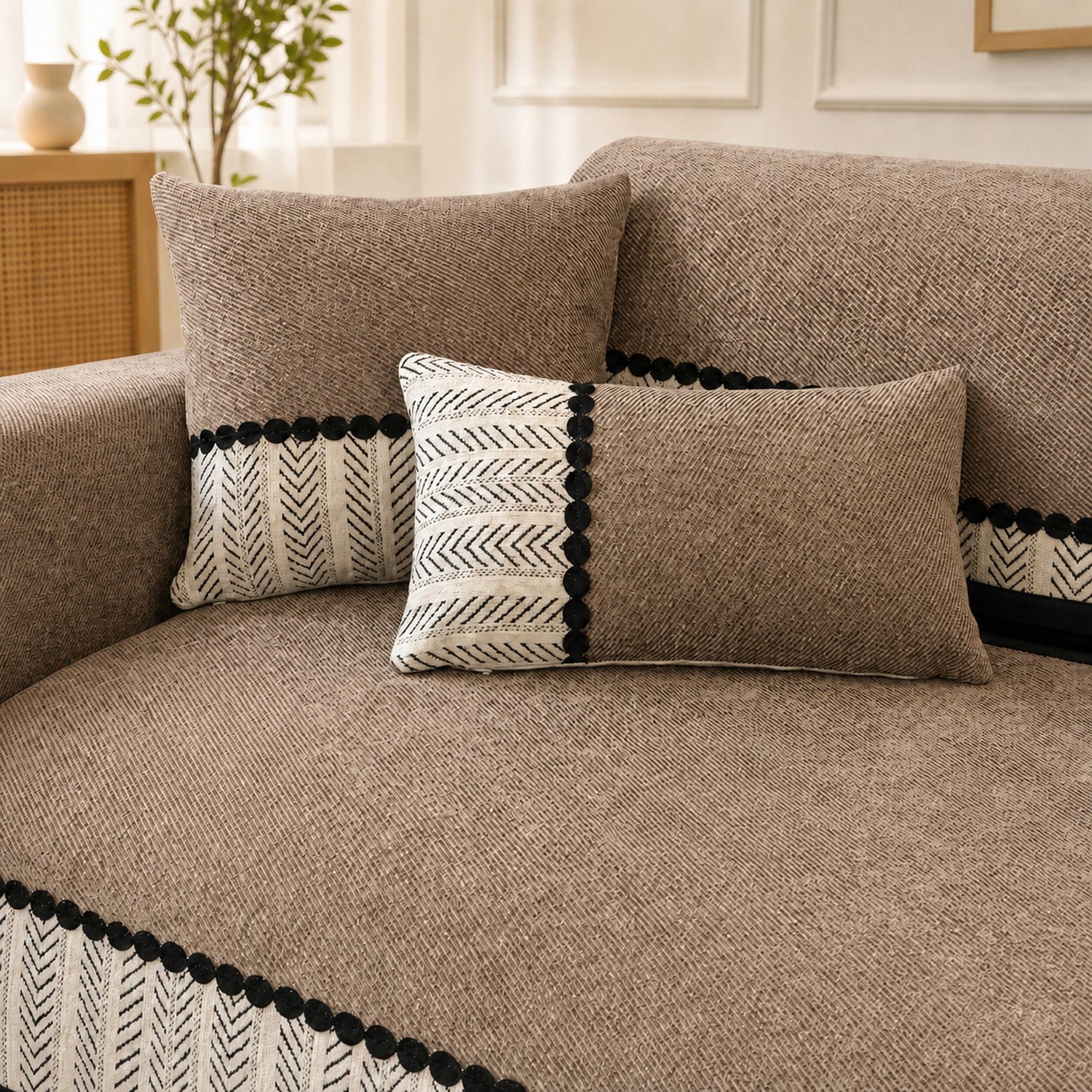Herringbone Sofa Protector | Chenille Non-Slip All-Season Cover