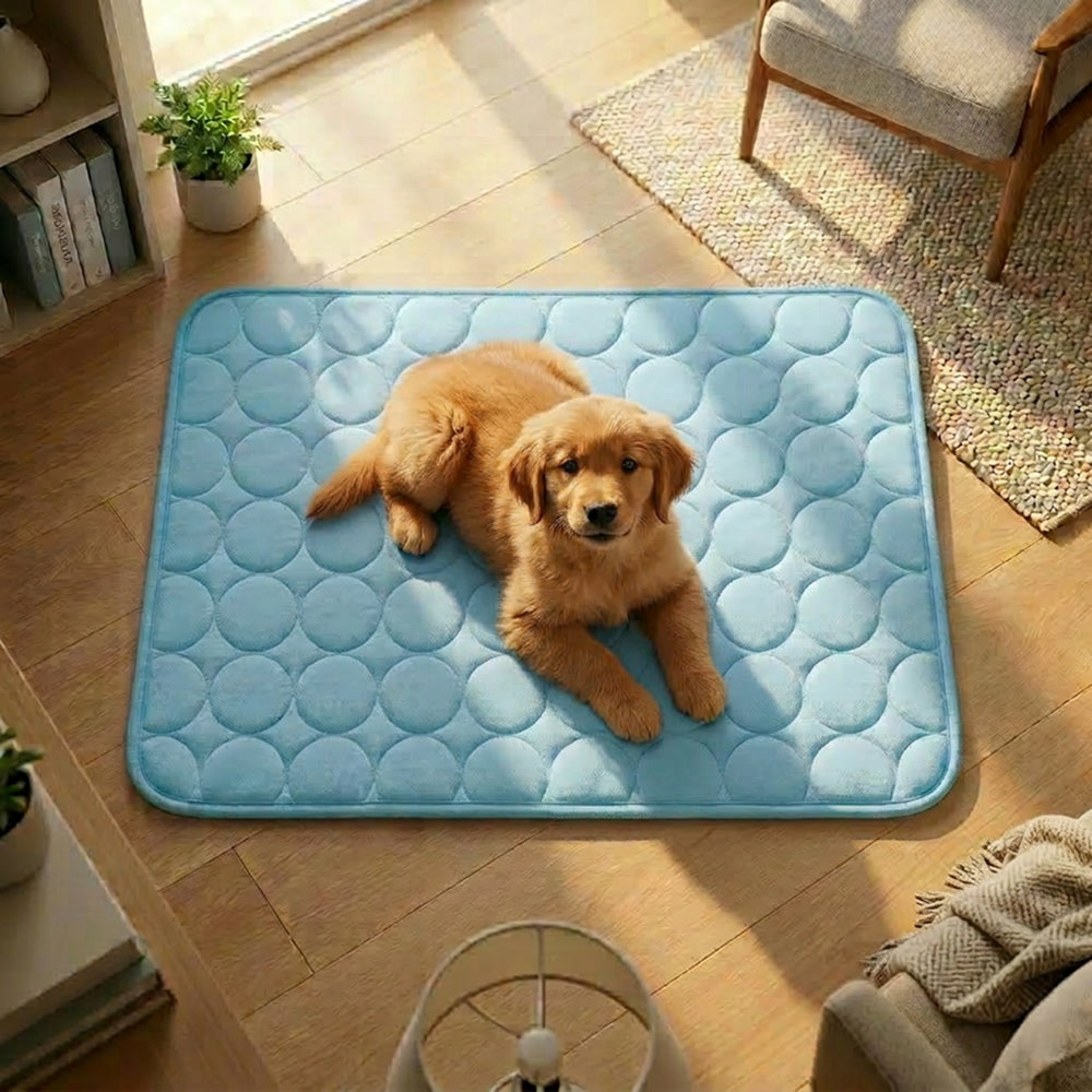 Dog Cooling Mat | Breathable Cooling Fabric | Multi Size Summer Bed | Portable Durable Design | Woofing Deals