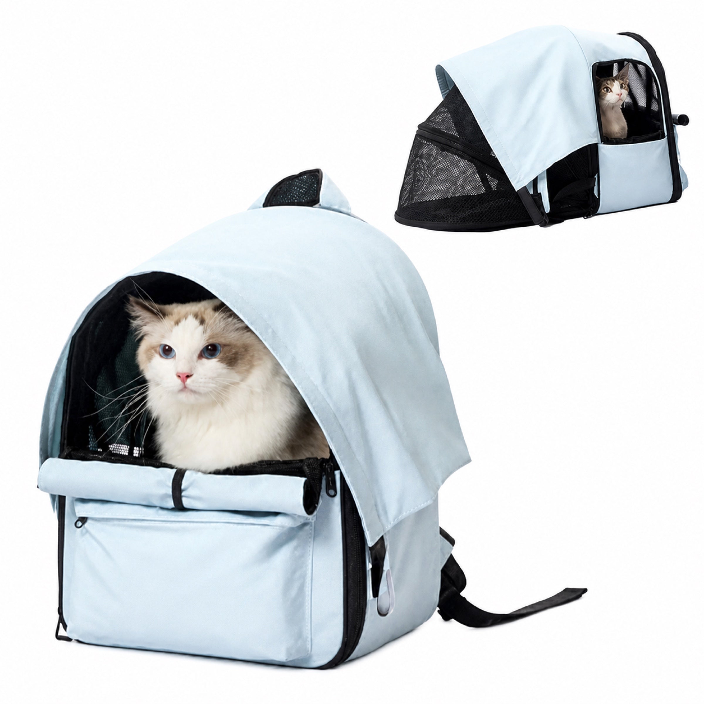Expandable Cat Carrier Backpack | Breathable Travel Bag with Sunshade | Woofing Deals