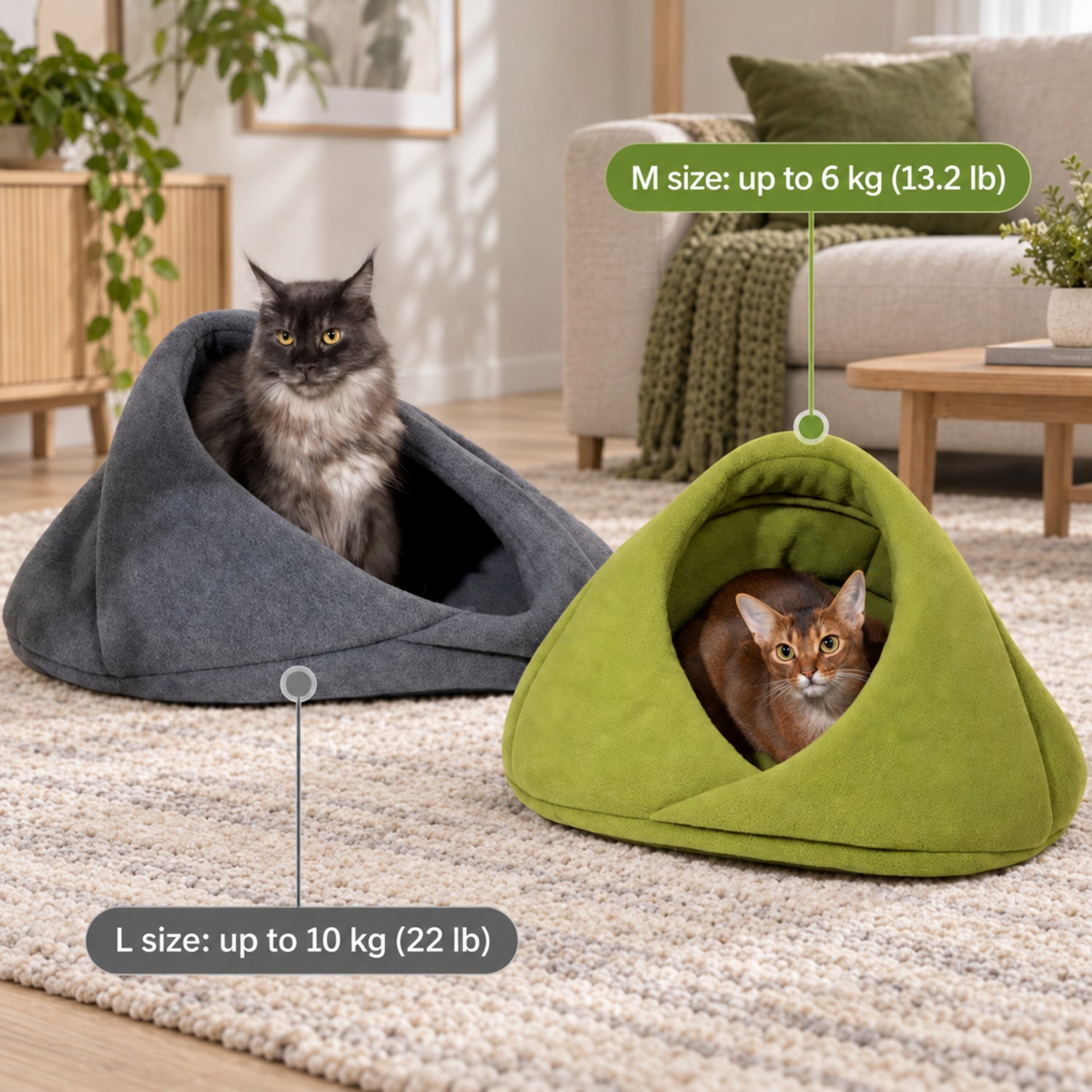 Cosy Cat Cave Bed | Soft Fleece Lining | Indoor Hideaway for All Seasons