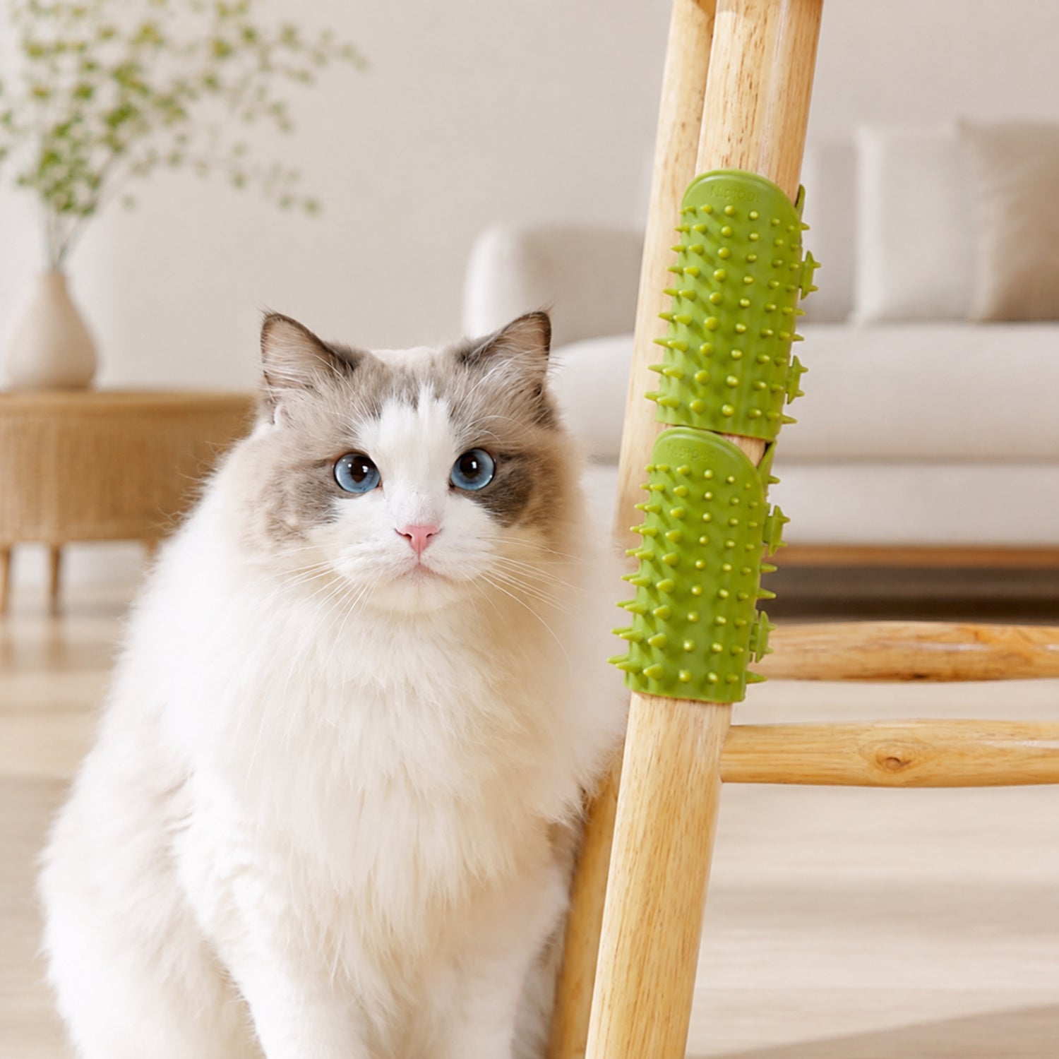 Cat Itch-Relief Massage Brush | Adjustable Silicone Table-Leg Scratcher | Set of 3