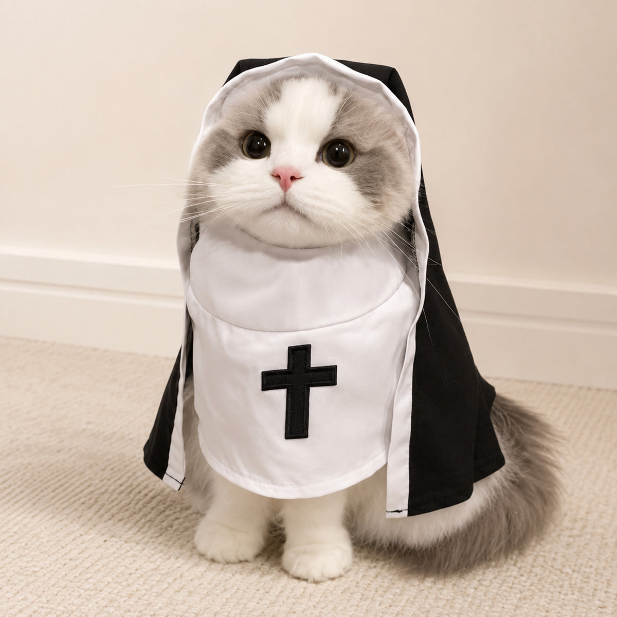 Little Nun Pet Costume | Halloween Outfit for Dogs & Cats