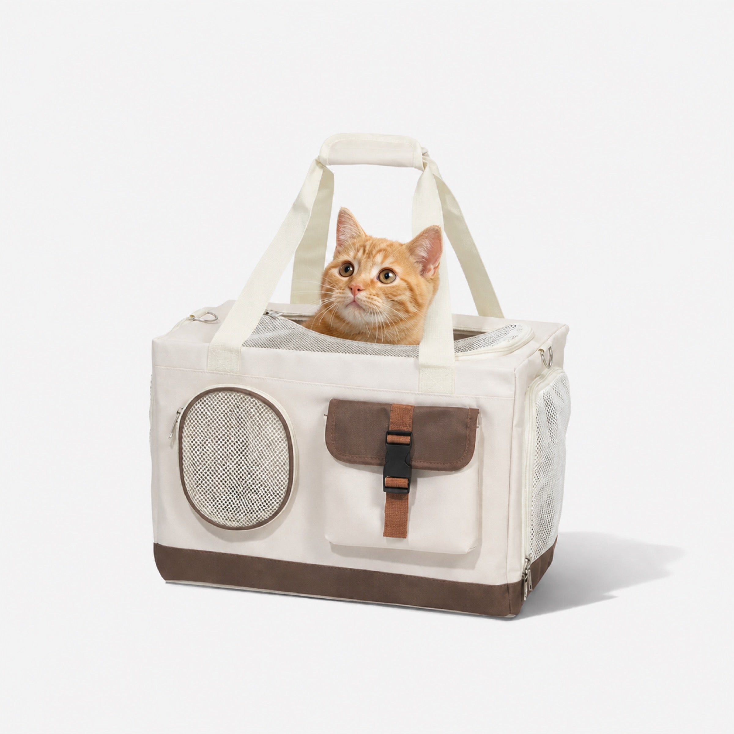 Double-Layer Cat Carrier | Foldable Rolling Trolley Bag | Oxford Cloth | Woofing Deals
