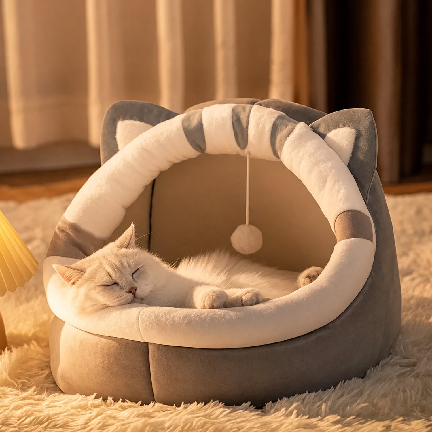 Foldable Cat House | Washable Enclosed Bed | Anti-Slip Base