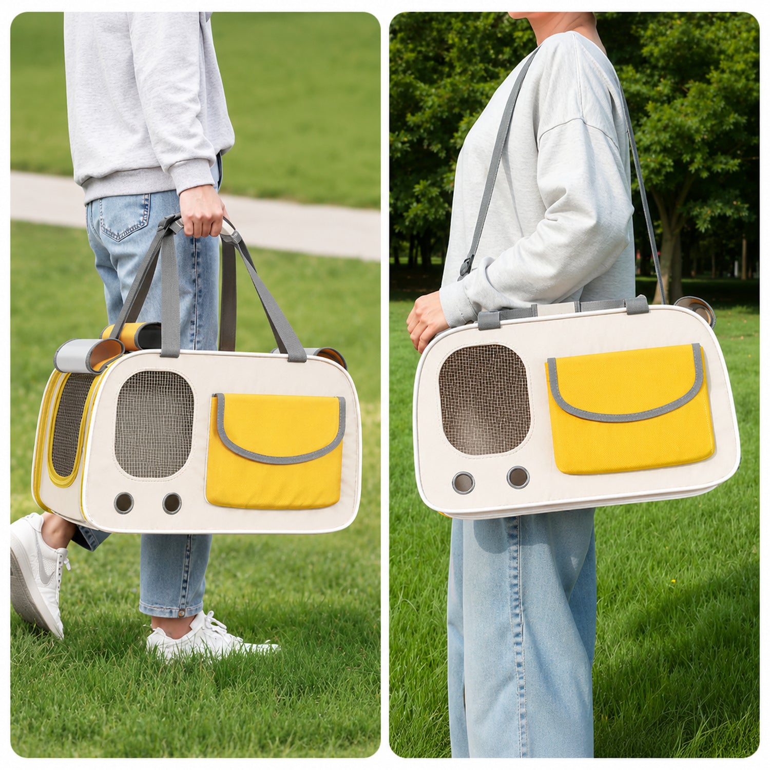 Breathable Cat Carrier | Foldable Travel Bag with Shoulder Strap