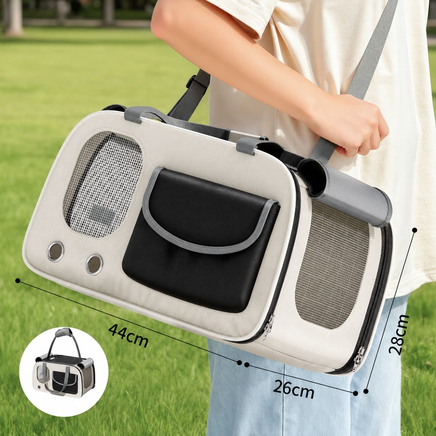Breathable Cat Carrier | Foldable Travel Bag with Shoulder Strap