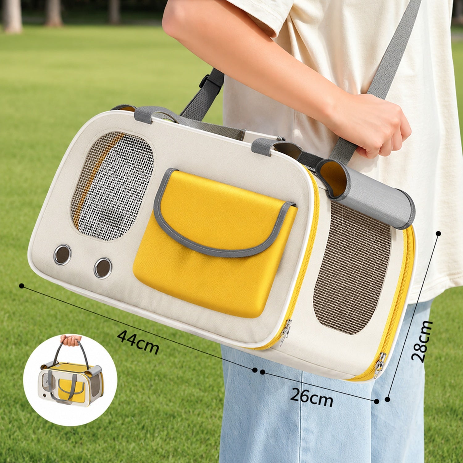 Breathable Cat Carrier | Foldable Travel Bag with Shoulder Strap