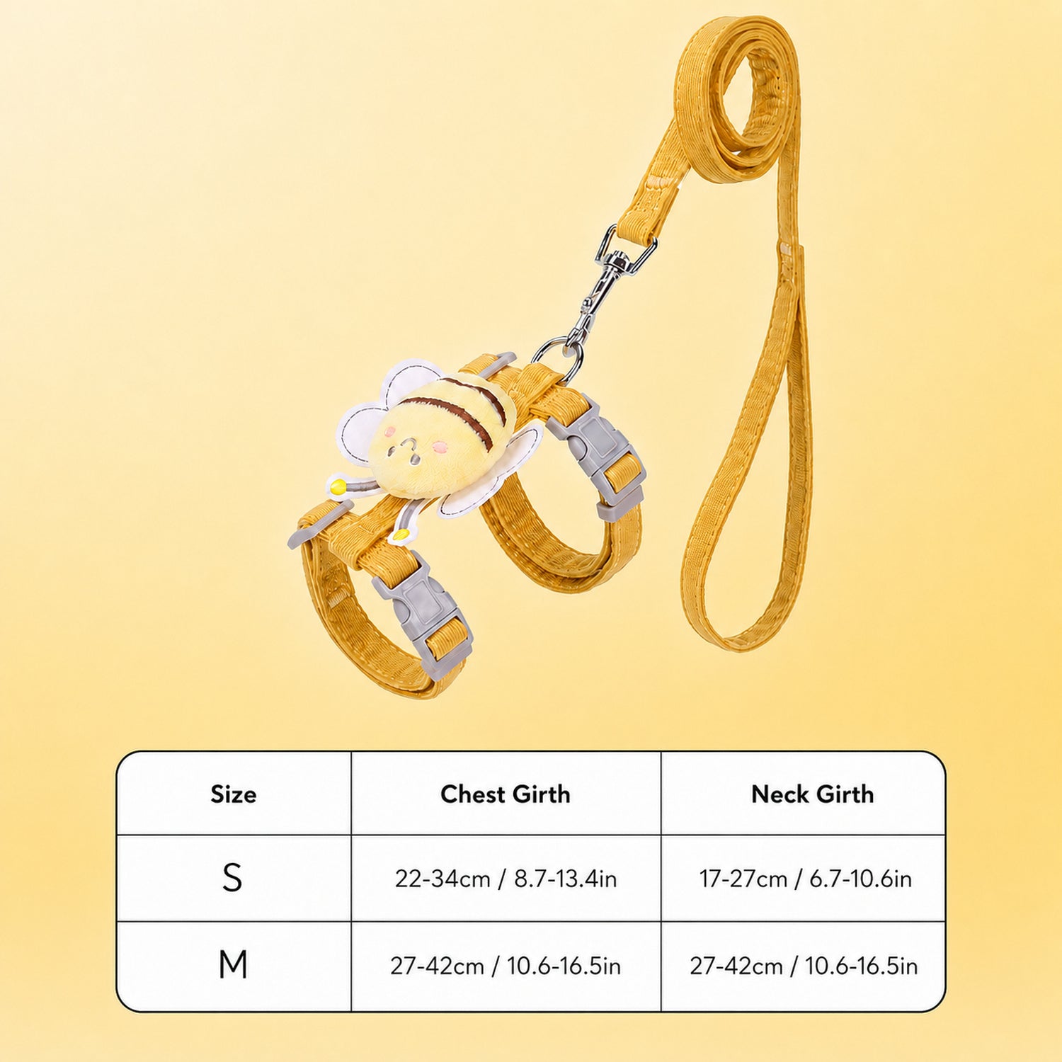 Bee Cat Harness & Lead Set | Adjustable Anti-Escape Fit | Lightweight Walking Set