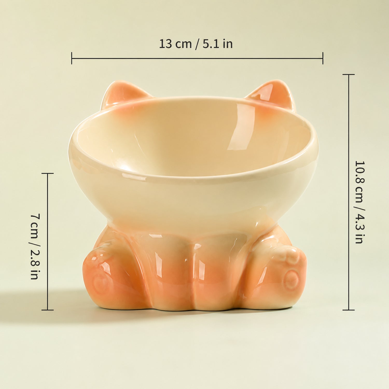 Raised Ceramic Cat Bowl | 15° Tilted Whisker-Friendly Feeder