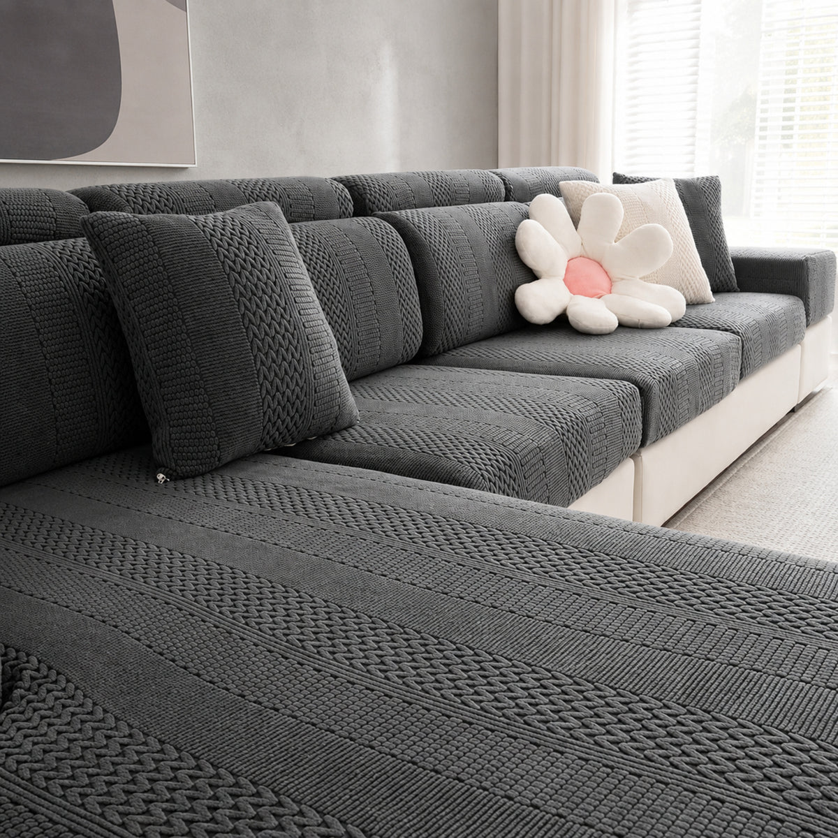 Polar Fleece Sofa Protector | Antistatic Stretch Modular Cover