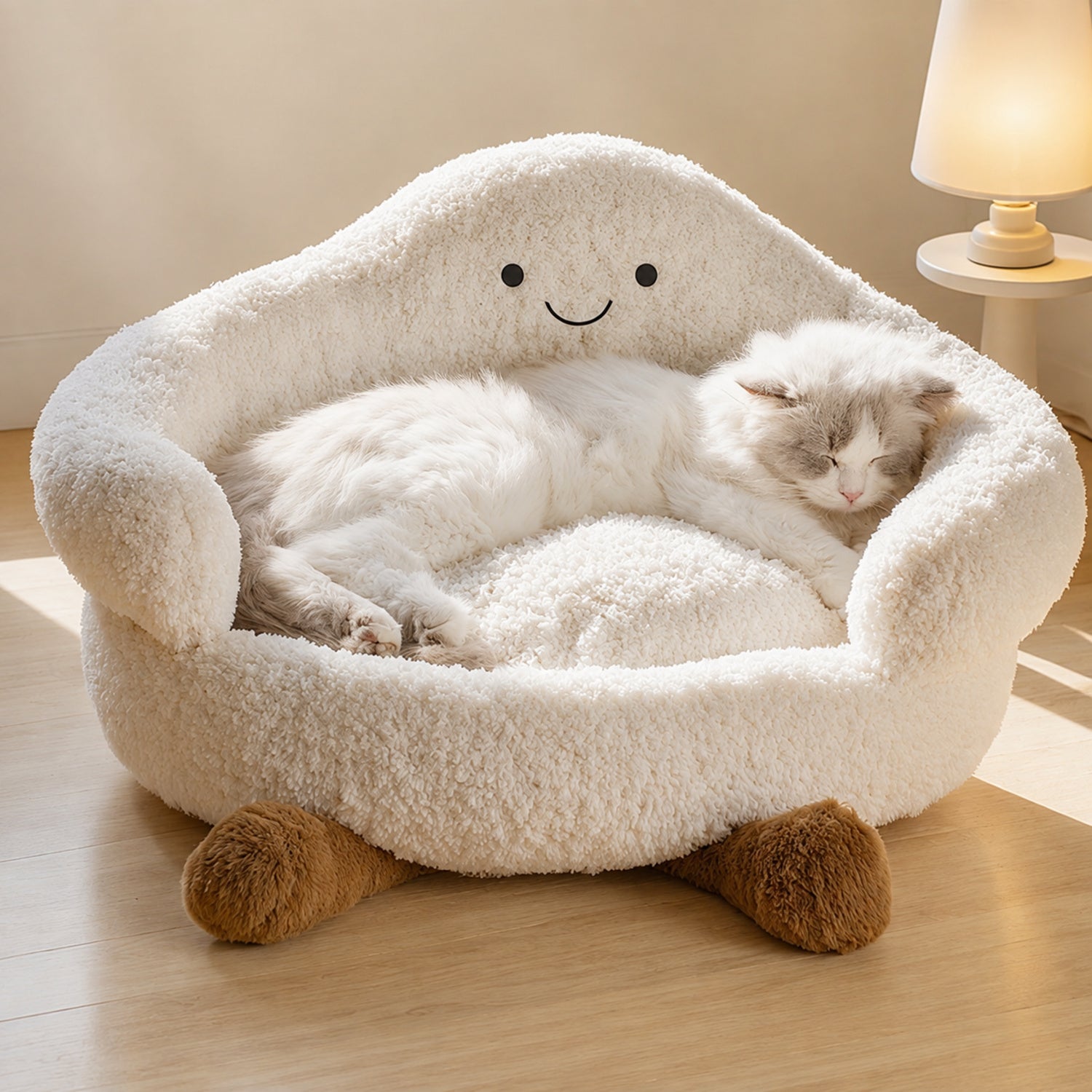 Cloud Pet Bed | All-Season Plush | Washable Bolster for Cats & Small Dogs