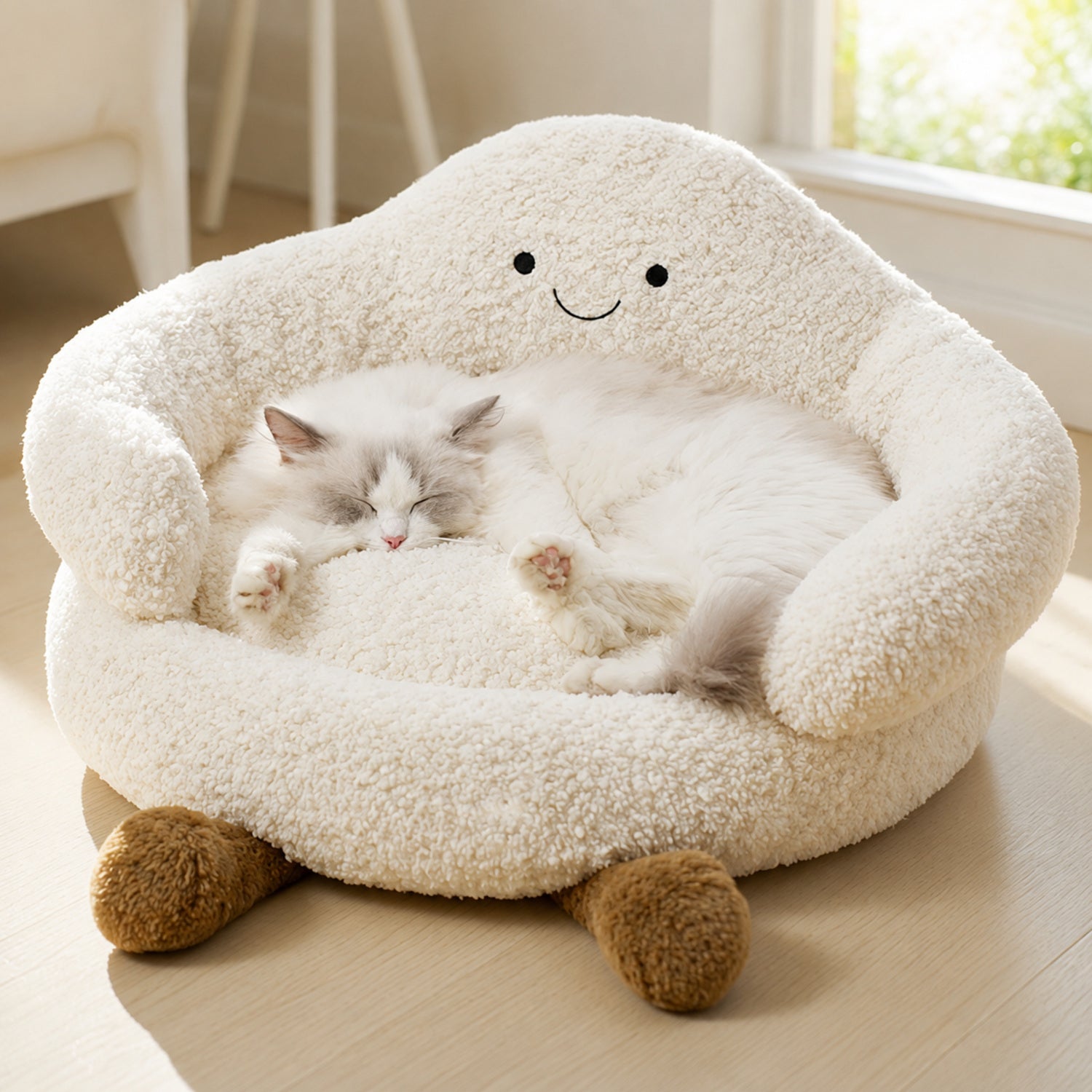 Cloud Pet Bed | All-Season Plush | Washable Bolster for Cats & Small Dogs