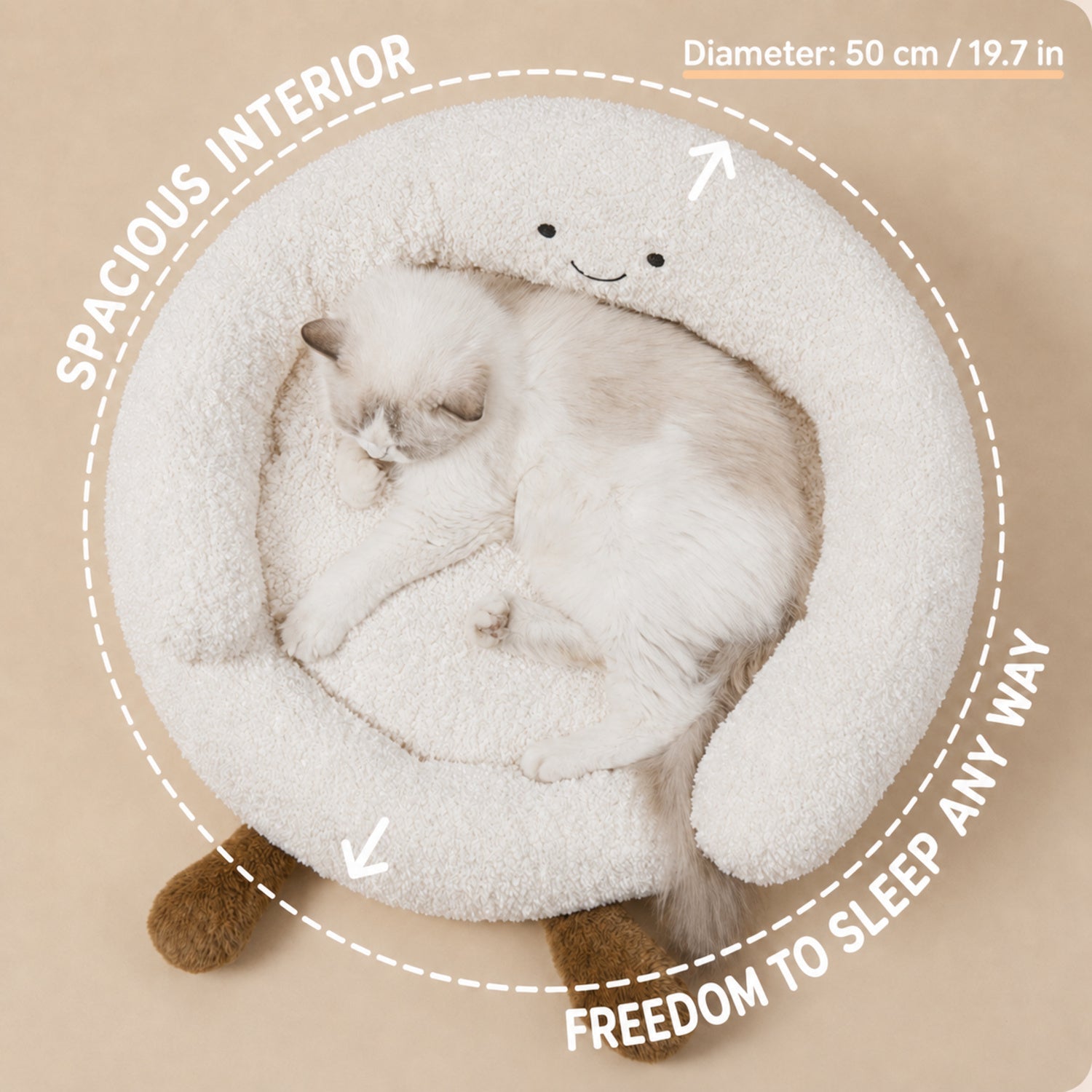 Cloud Pet Bed | All-Season Plush | Washable Bolster for Cats & Small Dogs