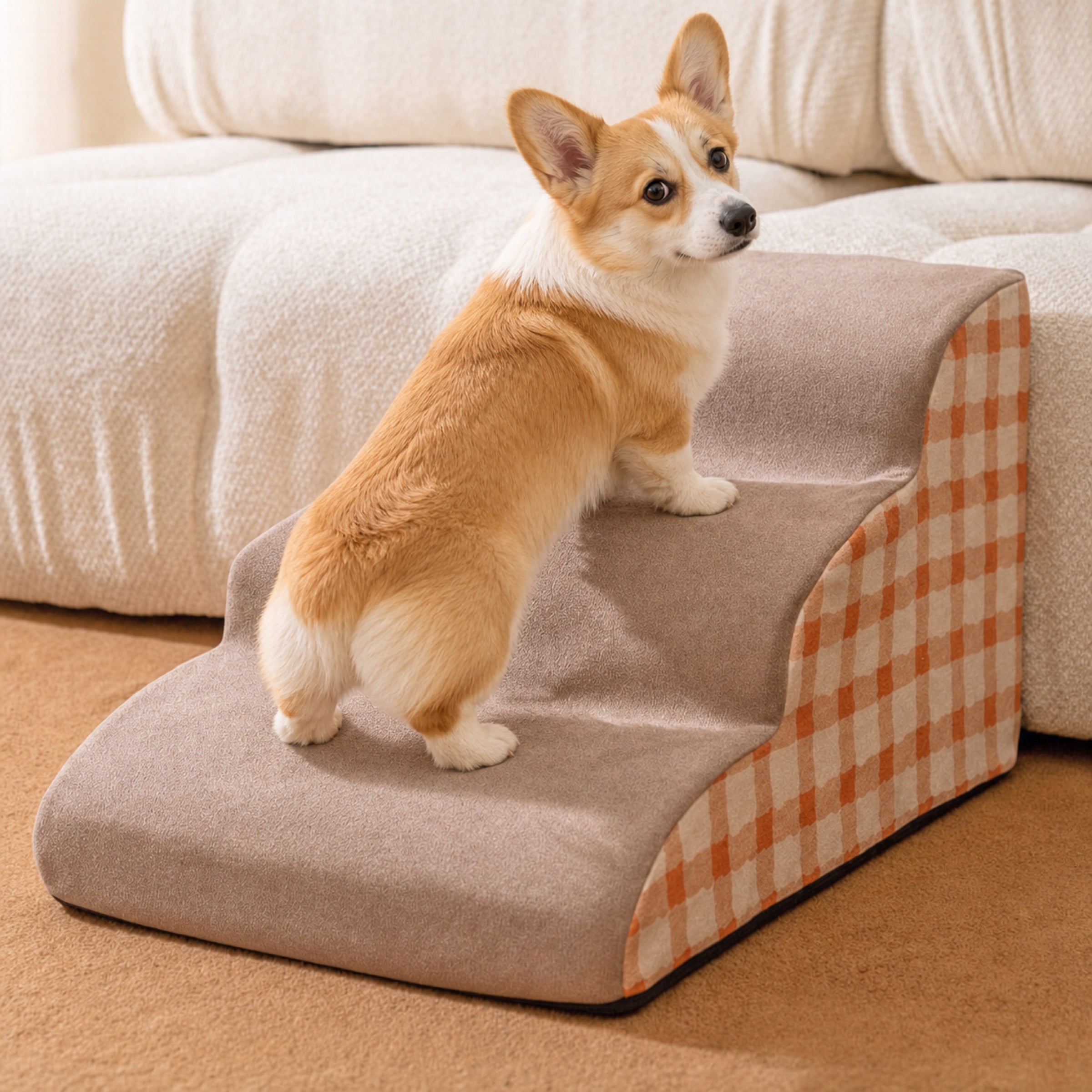Removable Dog Steps | Foam Pet Climbing Stairs for Sofa Bed | Woofing Deals