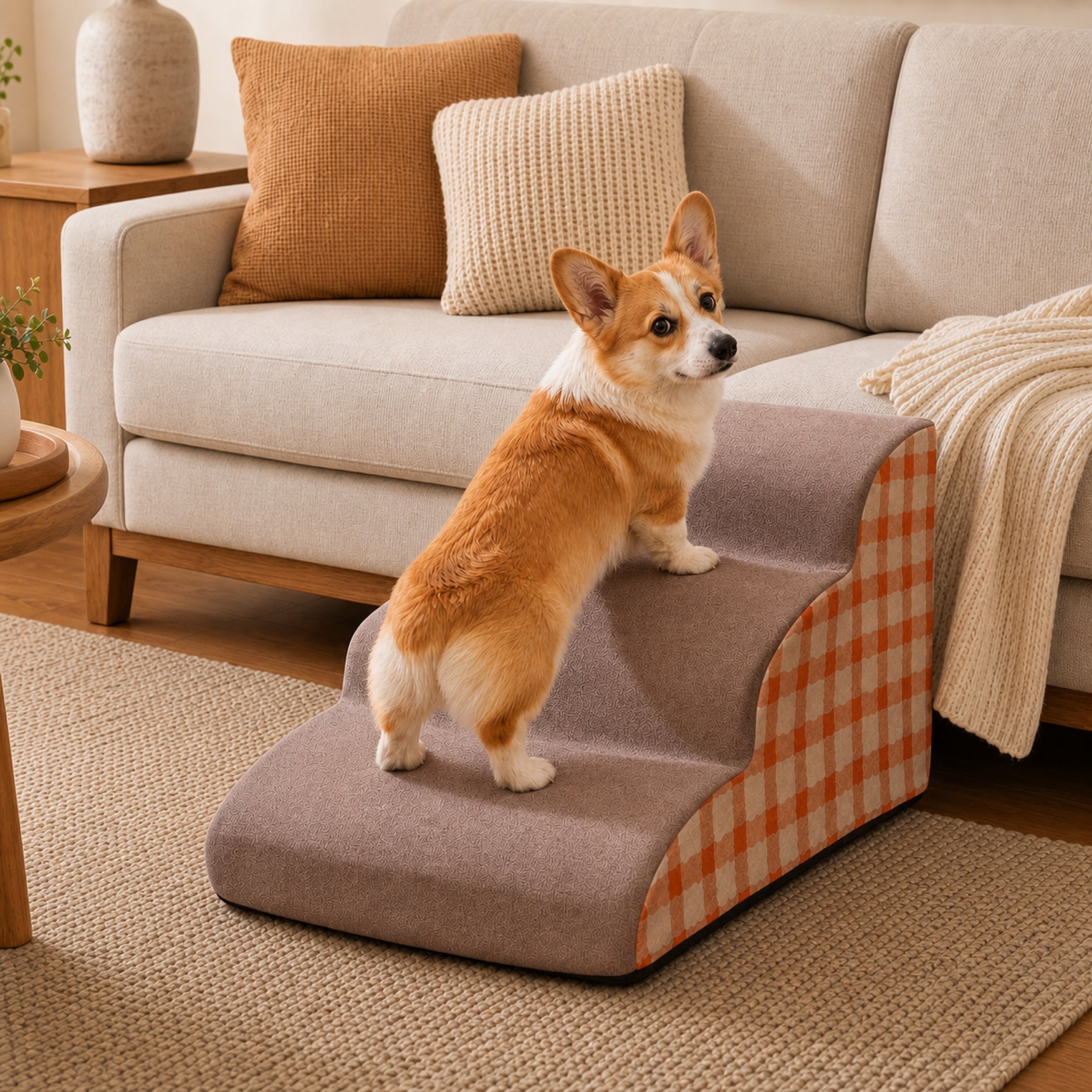 Removable Dog Steps | Foam Pet Climbing Stairs for Sofa Bed | Woofing Deals