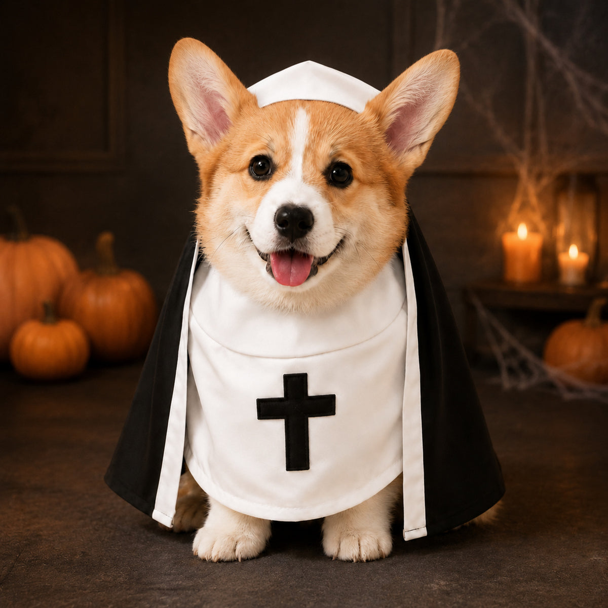 Little Nun Pet Costume | Halloween Outfit for Dogs & Cats