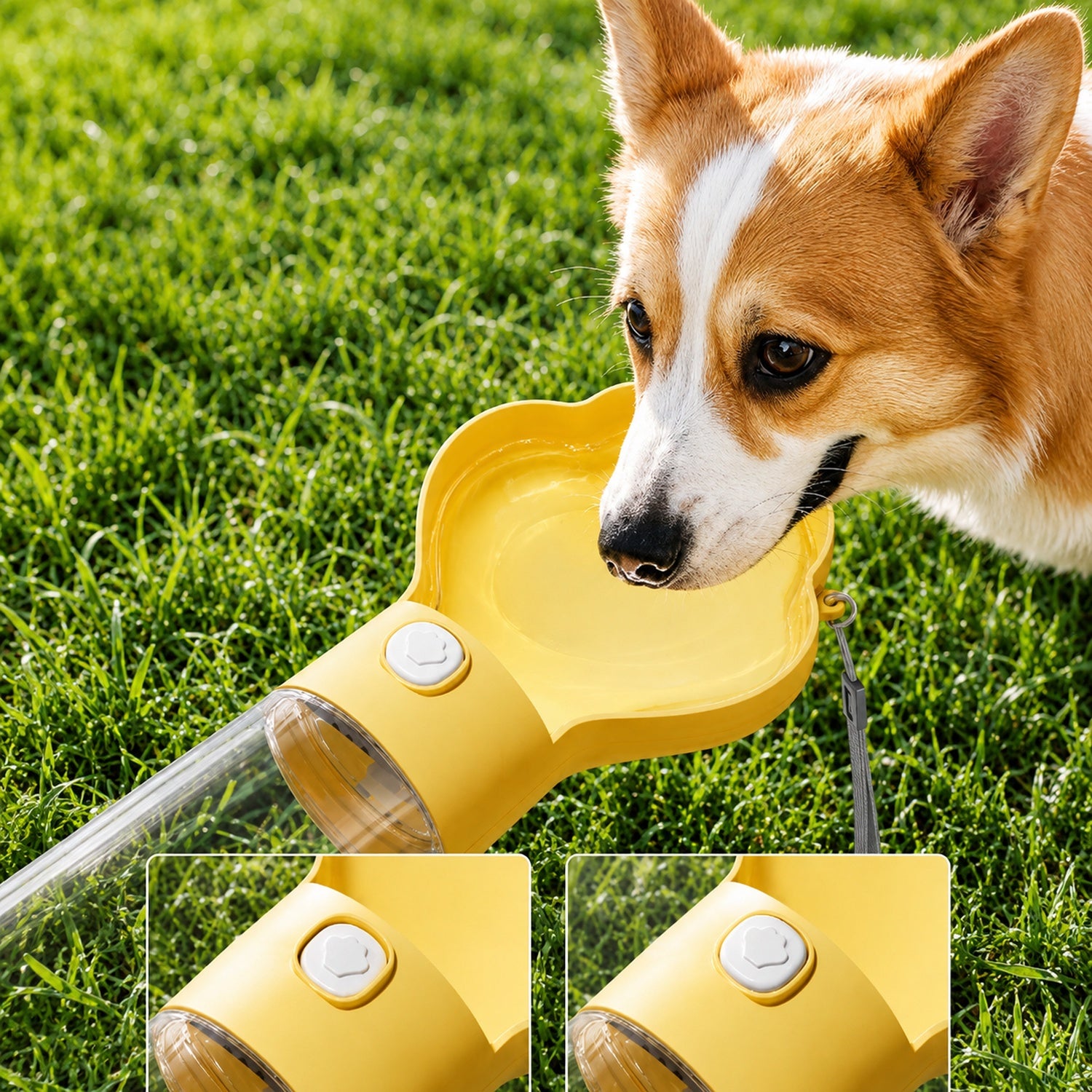 Paw-Shaped Dog Water Bottle | Leak-Resistant Travel Bowl | Water Return Lock
