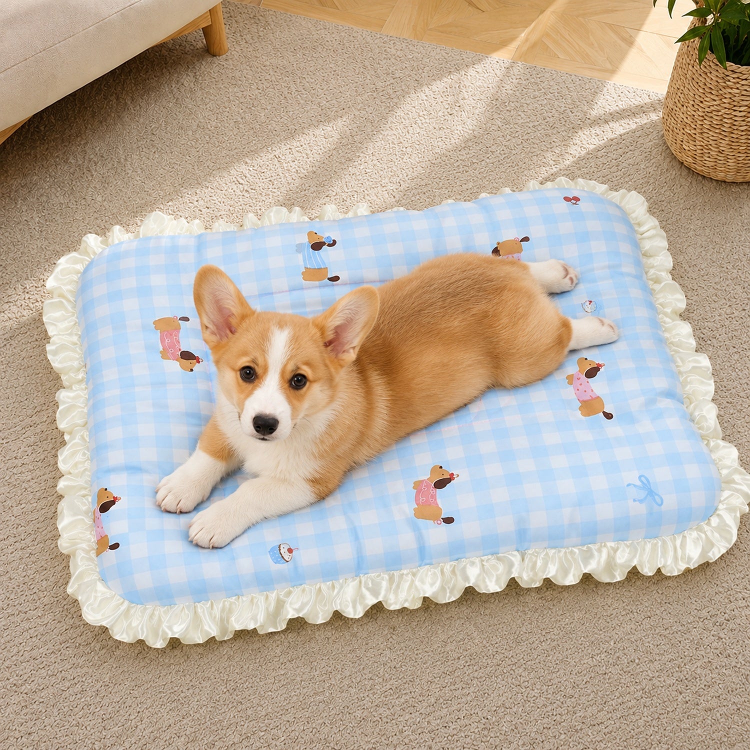 All-Season Reversible Pet Mat | Breathable Fabric & Warm Flannel