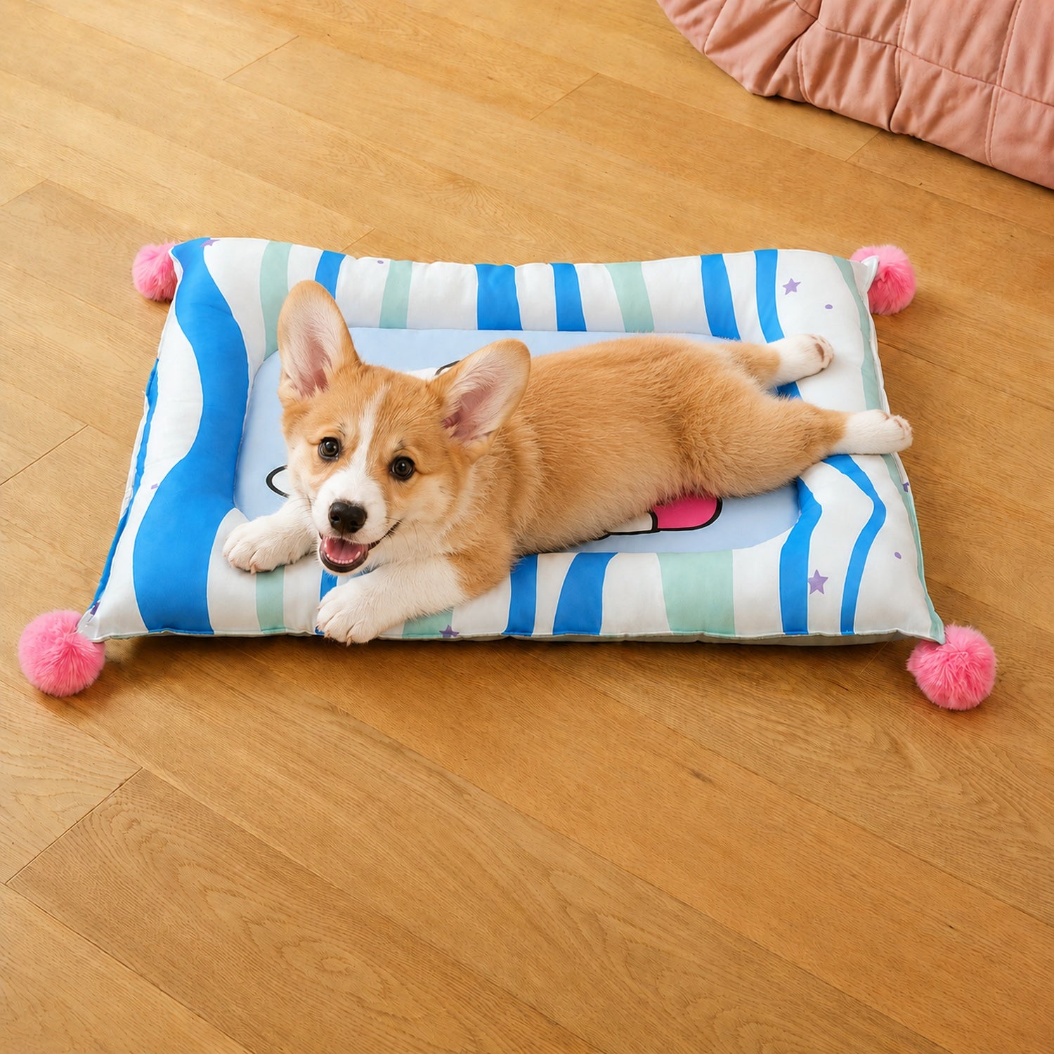 Playful Pals Pet Mat | Cotton Filled Waterproof Non-Slip | Dog & Cat Bed