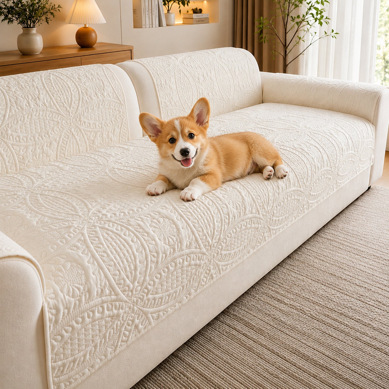 Water-Repellent Sofa Protector | Soft Brushed Polyester | Non-Slip Cover