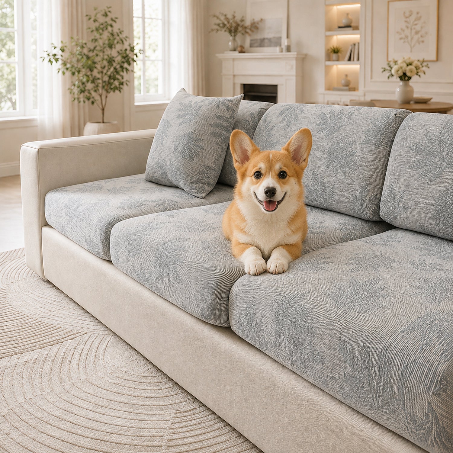 Stretch Chenille Sofa Protector | Full-Coverage Scratch-Resistant Cover