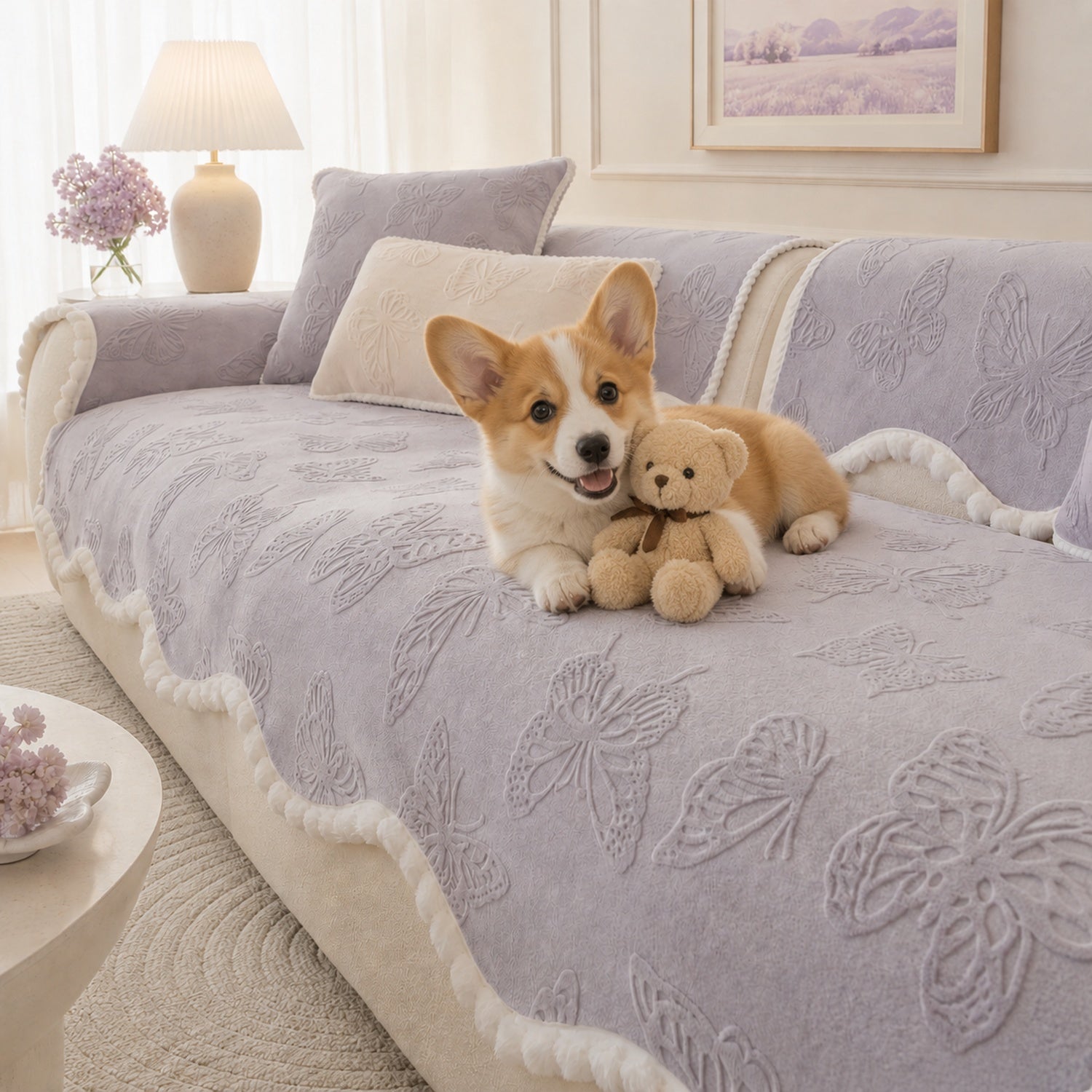 Butterfly Sofa Protector | Soft Non-Slip Washable All-Season Cover