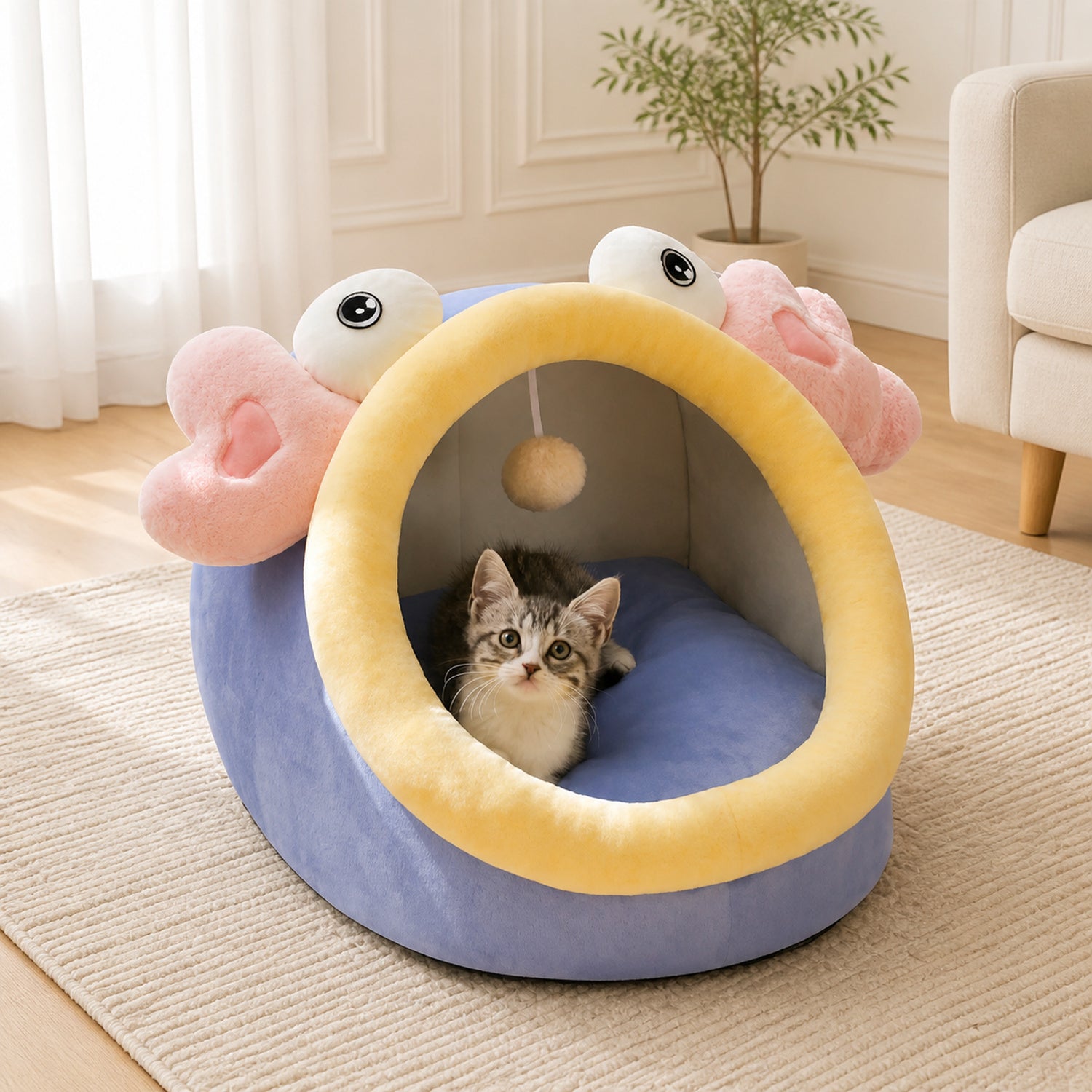 Monster Fish Pet House | Plush Washable Bed for Cats & Small Dogs