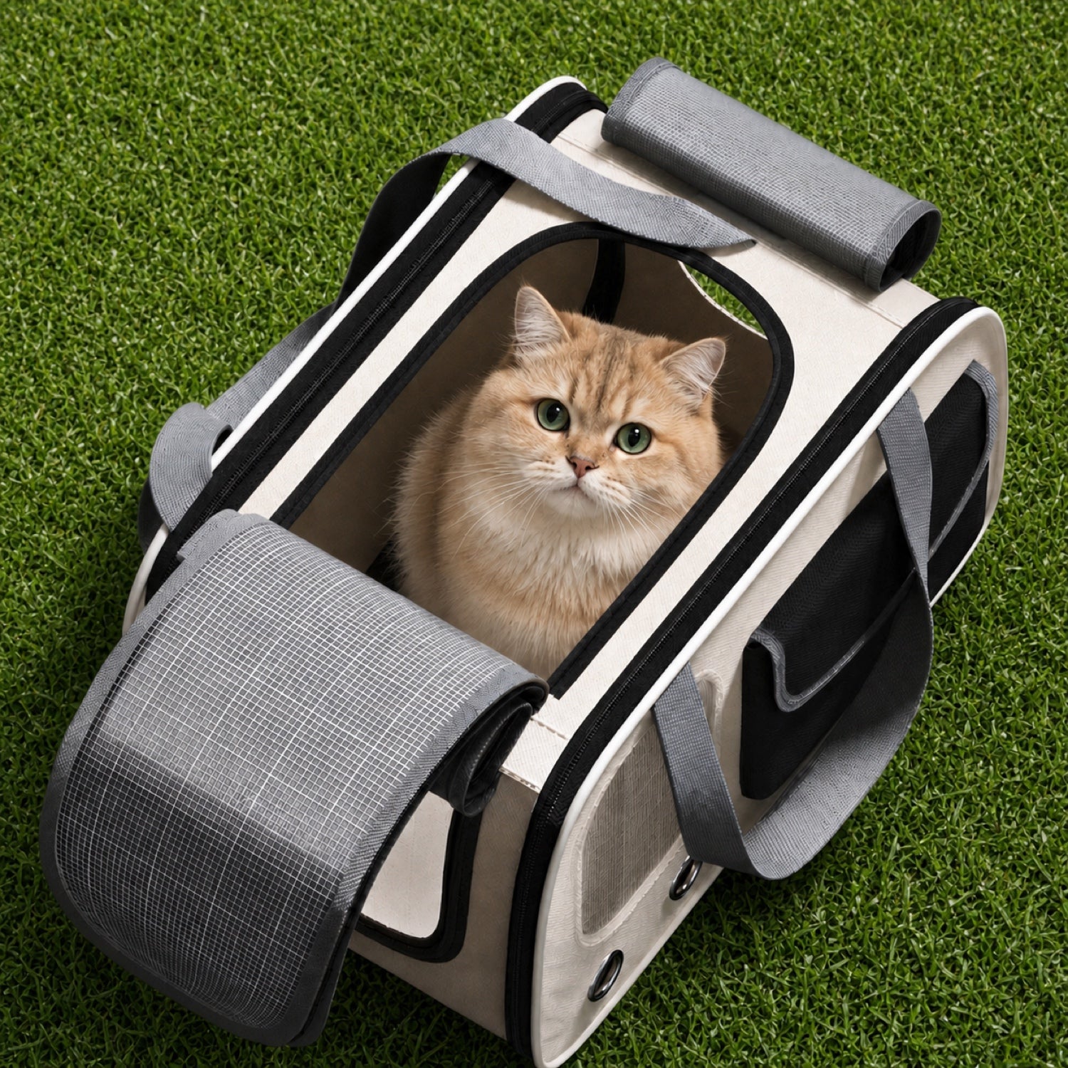 Breathable Cat Carrier | Foldable Travel Bag with Shoulder Strap