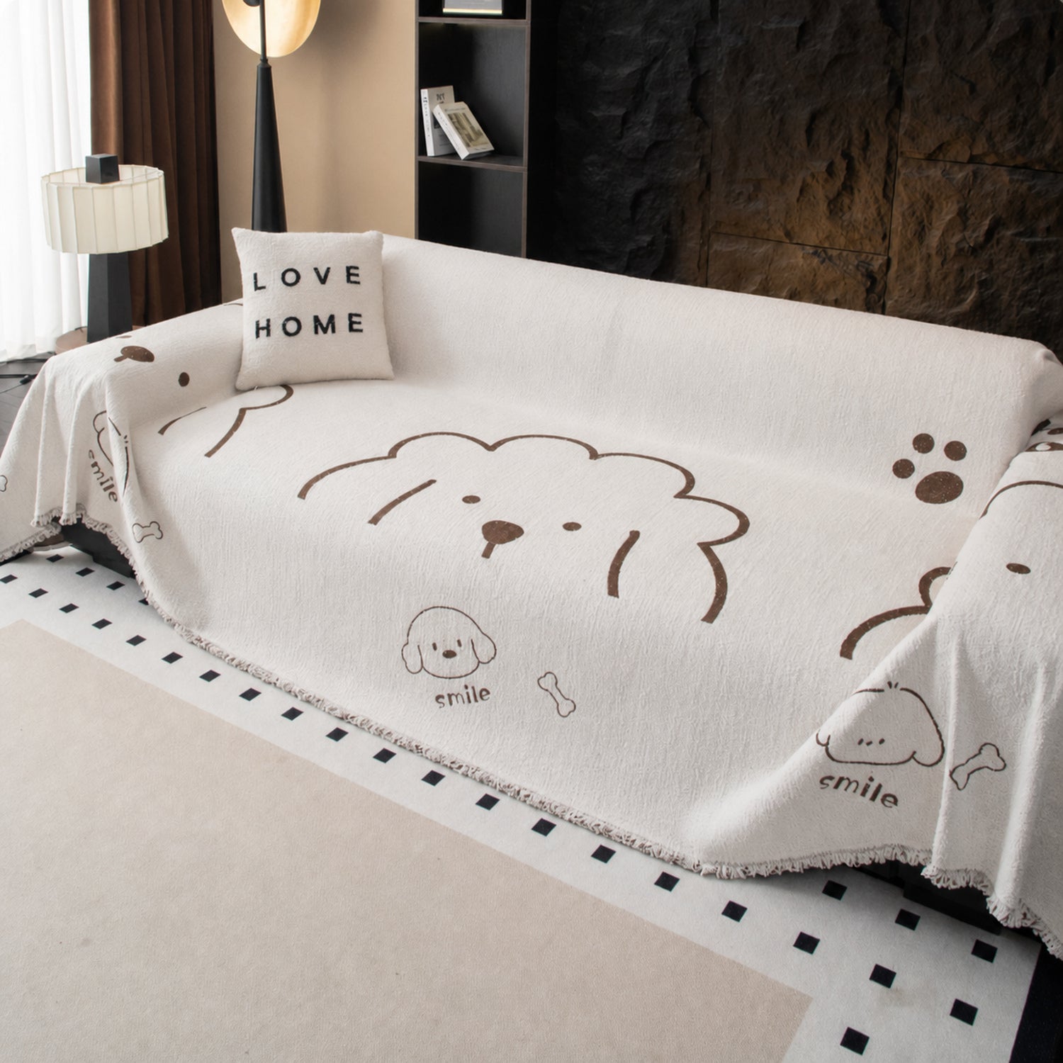 Puppy Print Sofa Throw | Thick Winter Sofa Protector | Machine Washable
