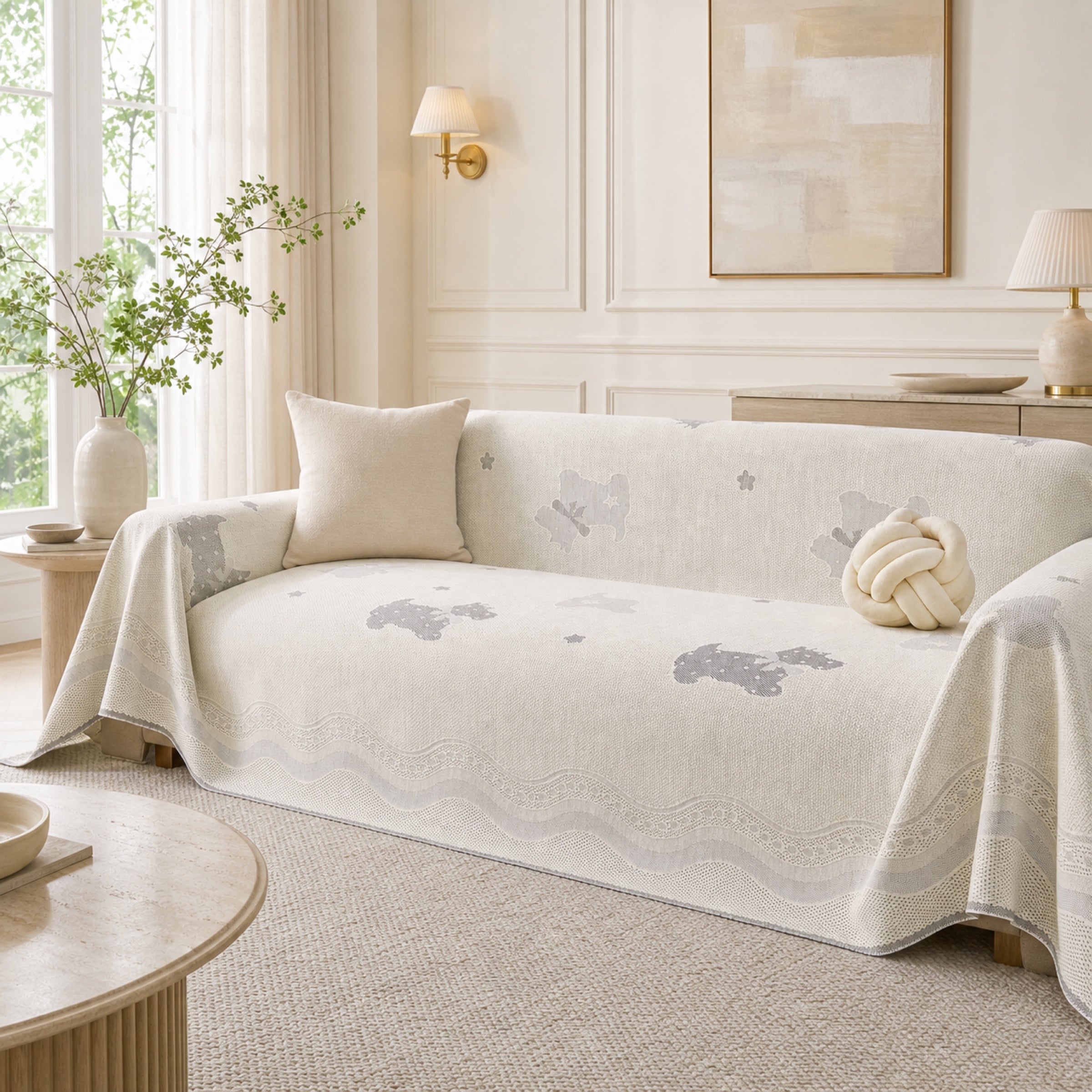 Dreamy Puppy | Cooling Sofa Cover | Breathable Fabric | Anti-Slip & Machine Washable